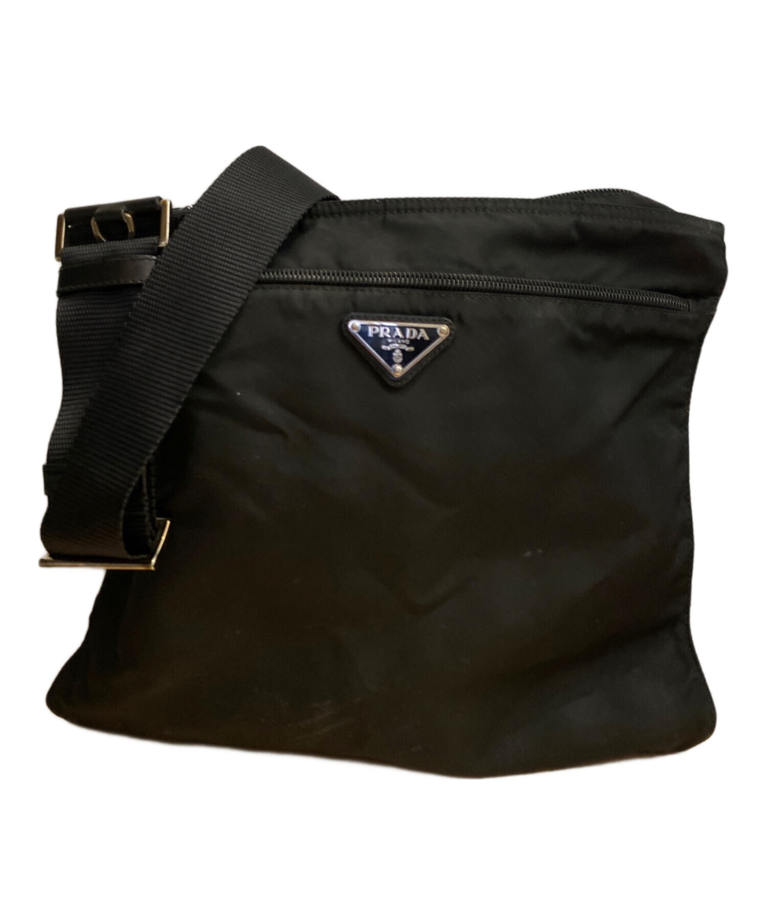 中古・古着通販】PRADA (プラダ) ナイロンショルダーバッグ ブラック 