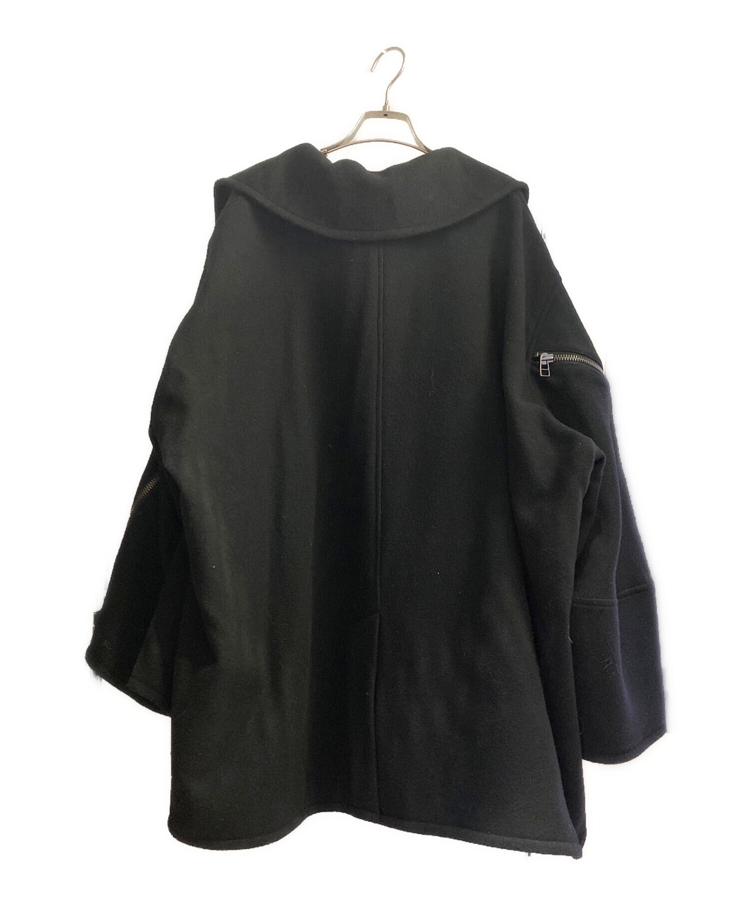 中古・古着通販】GROUND Y (グラウンドワイ) ウールPコート ブラック