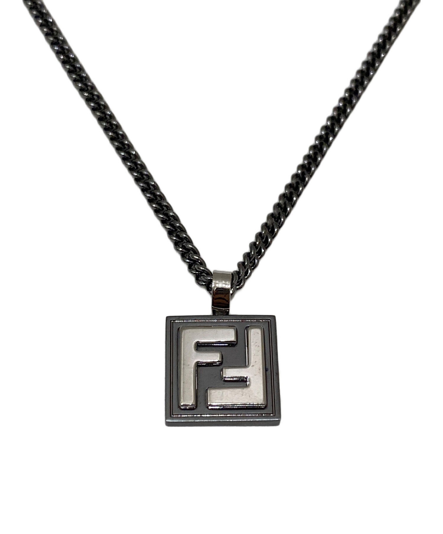 中古・古着通販】FENDI (フェンディ) FFロゴ ネックレス シルバー