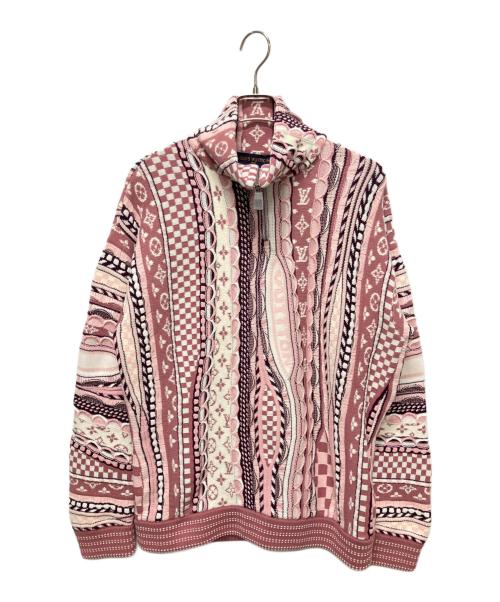 A*E様 Louis Vuitton ハーフジップセーター ピンク系 中古・古着通販】LOUIS VUITTON (ルイ ヴィトン) 25AW 総柄ハーフ