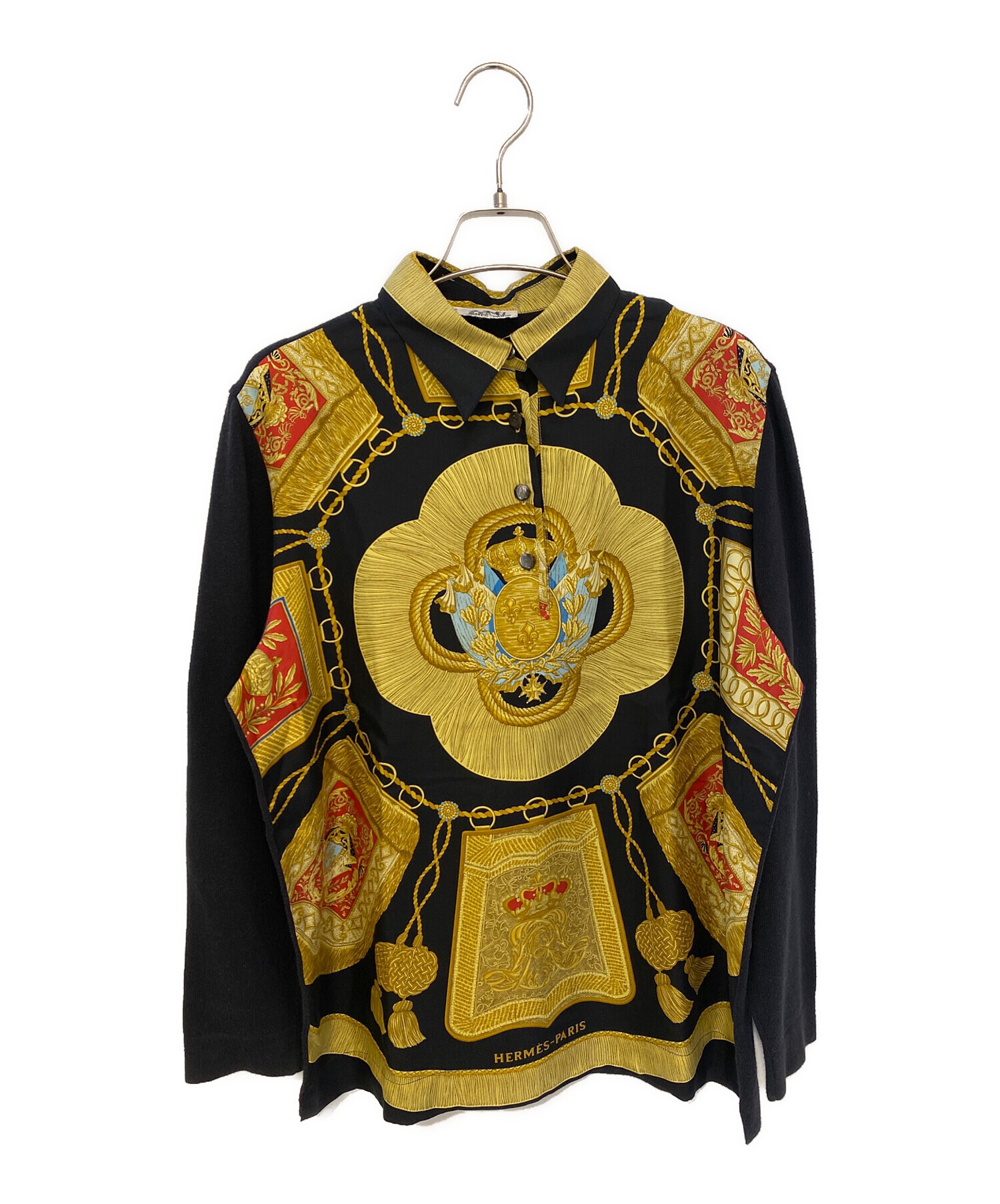 中古・古着通販】HERMES (エルメス) シルクスカーフ切替ニット