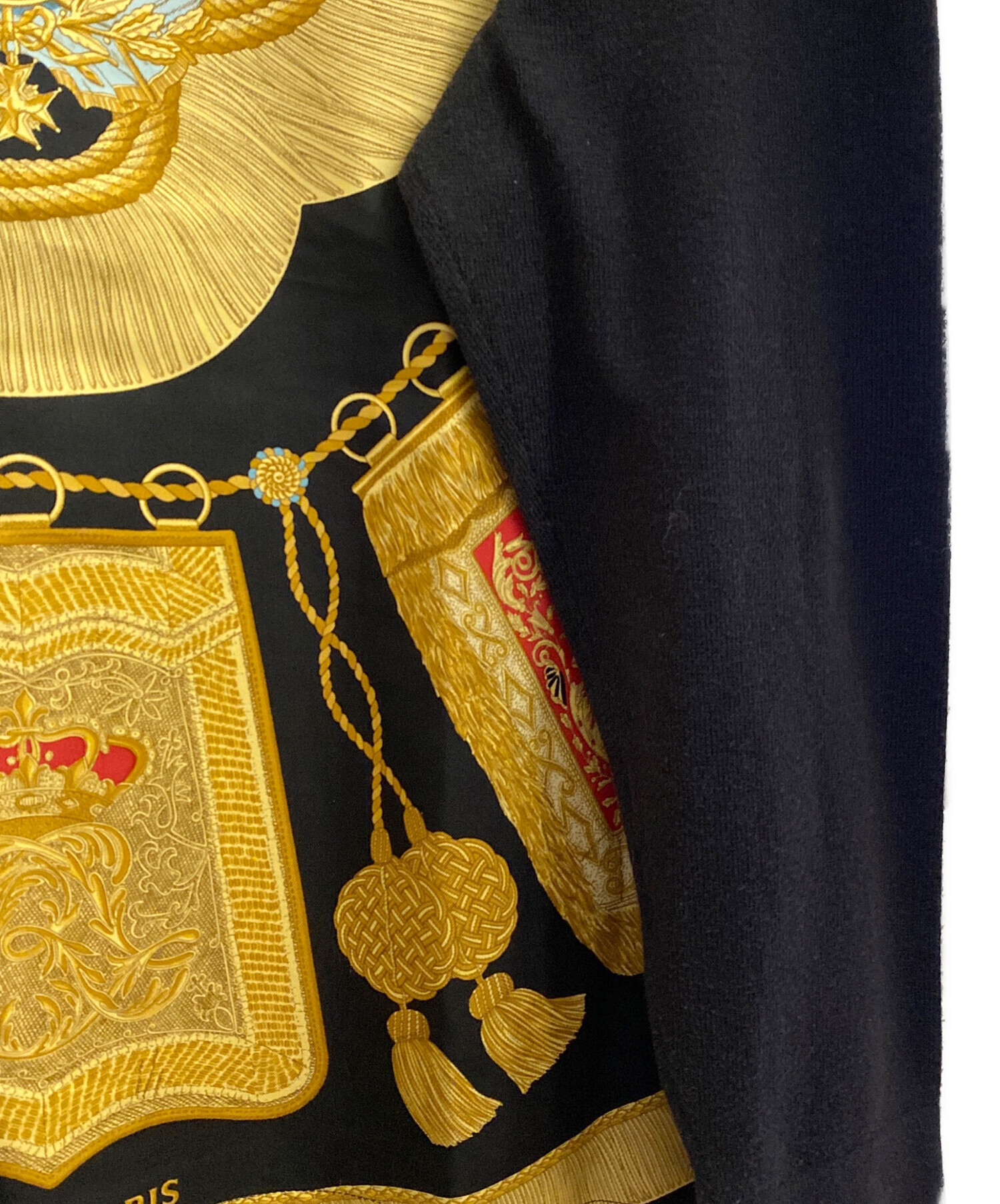 中古・古着通販】HERMES (エルメス) シルクスカーフ切替ニット