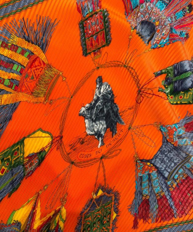 中古・古着通販】HERMES (エルメス) プリーツスカーフ オレンジ