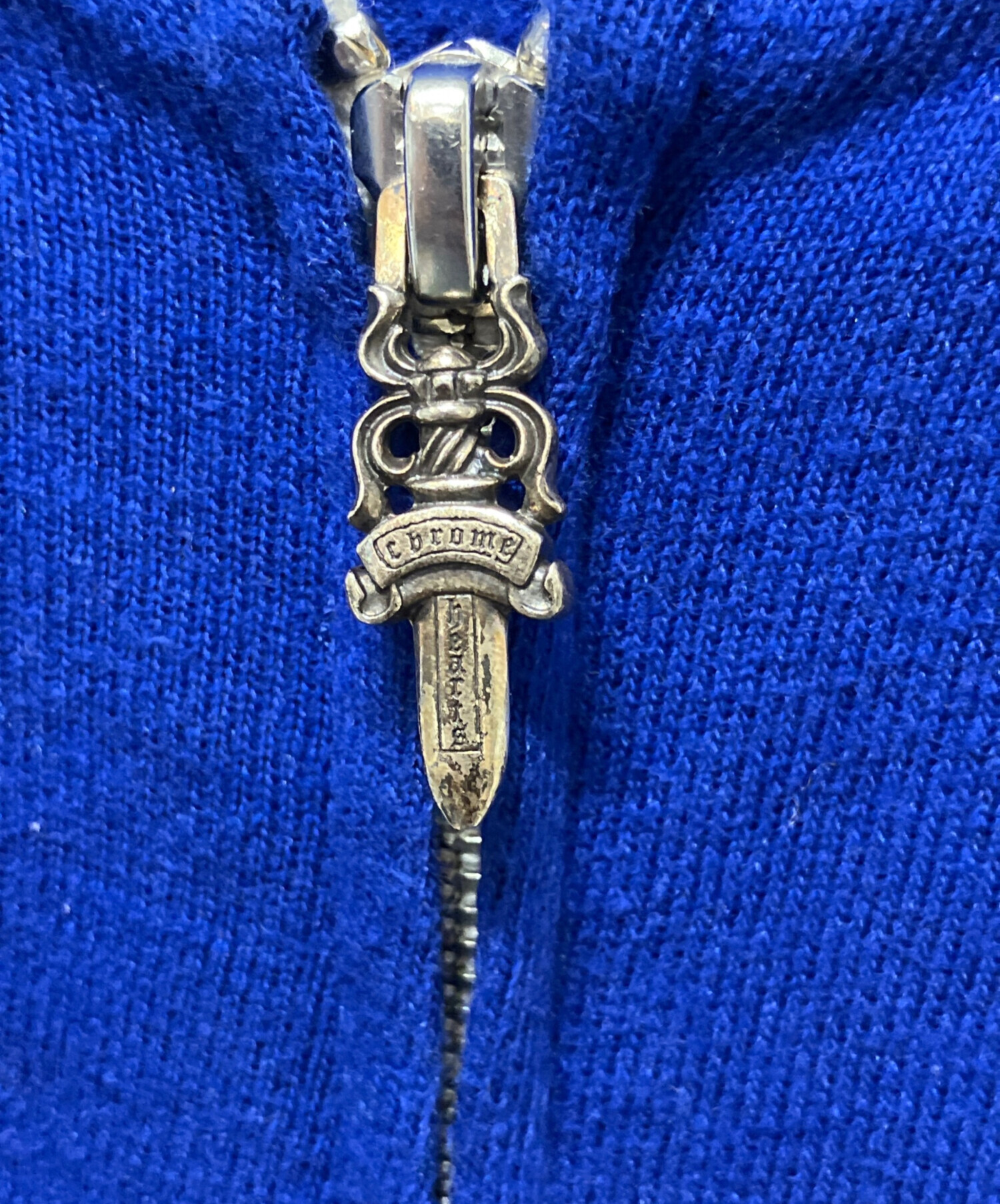 中古・古着通販】CHROME HEARTS (クロムハーツ) ジップパーカー ブルー