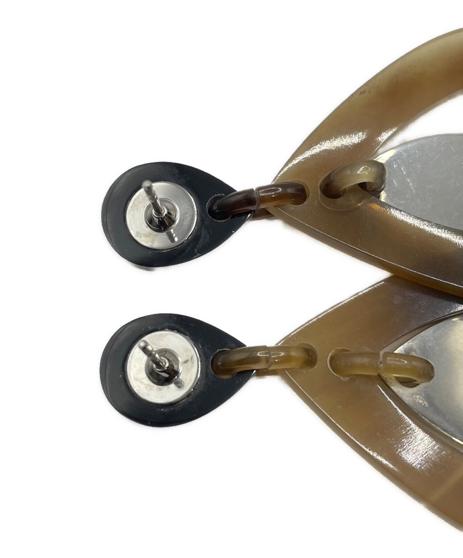 中古・古着通販】HERMES (エルメス) バッファローホーンドロップピアス