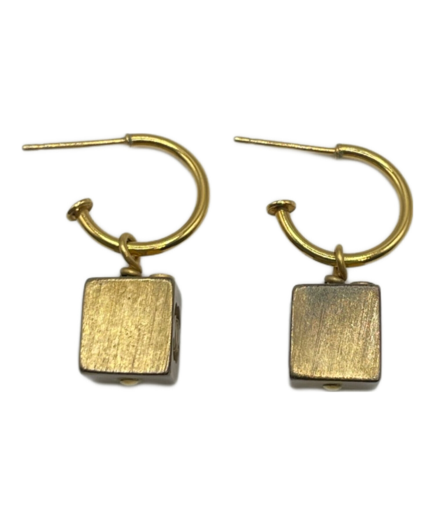 中古・古着通販】CHANEL (シャネル) キューブピアス ゴールド 