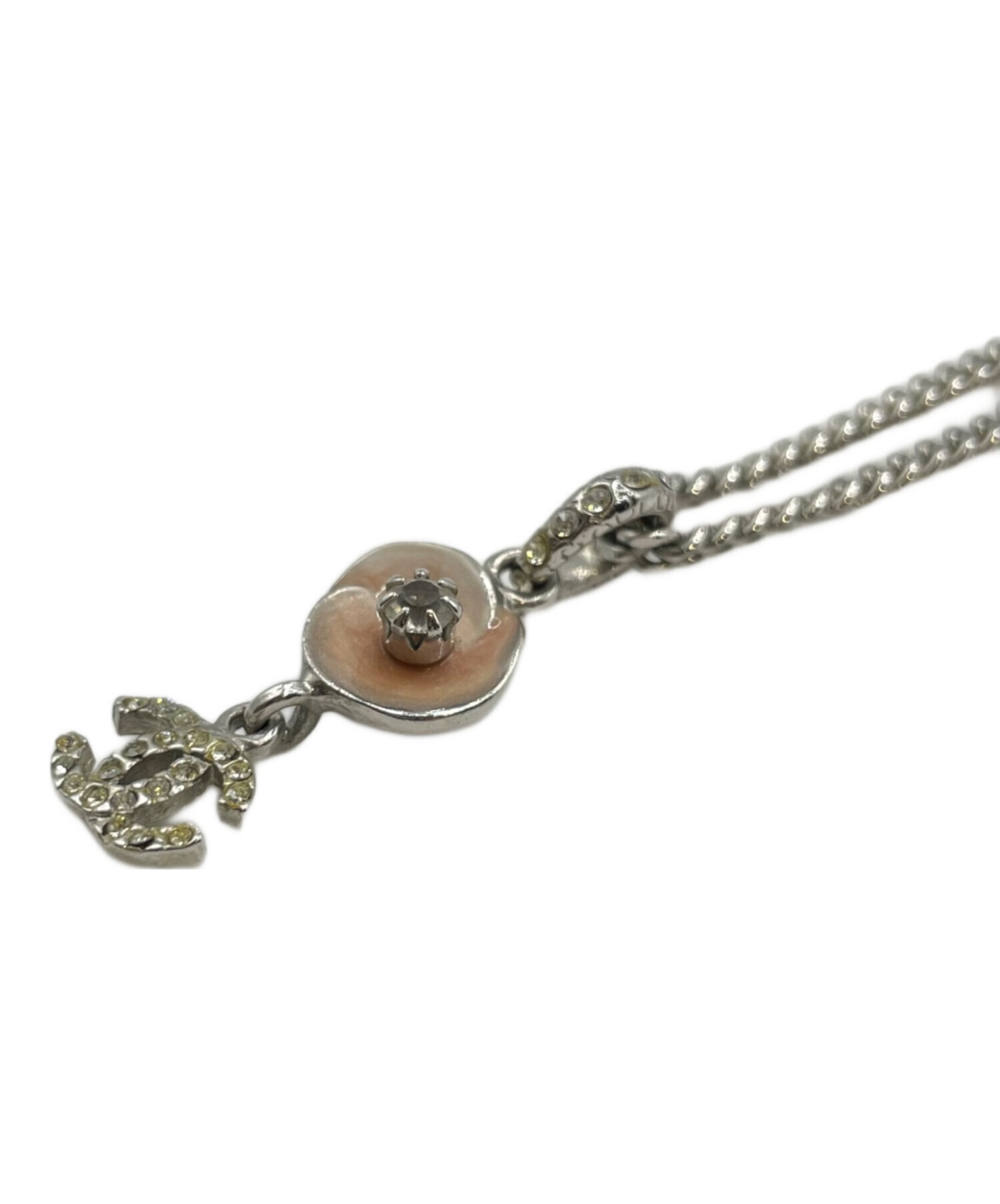 中古・古着通販】CHANEL (シャネル) カメリアネックレス シルバー 