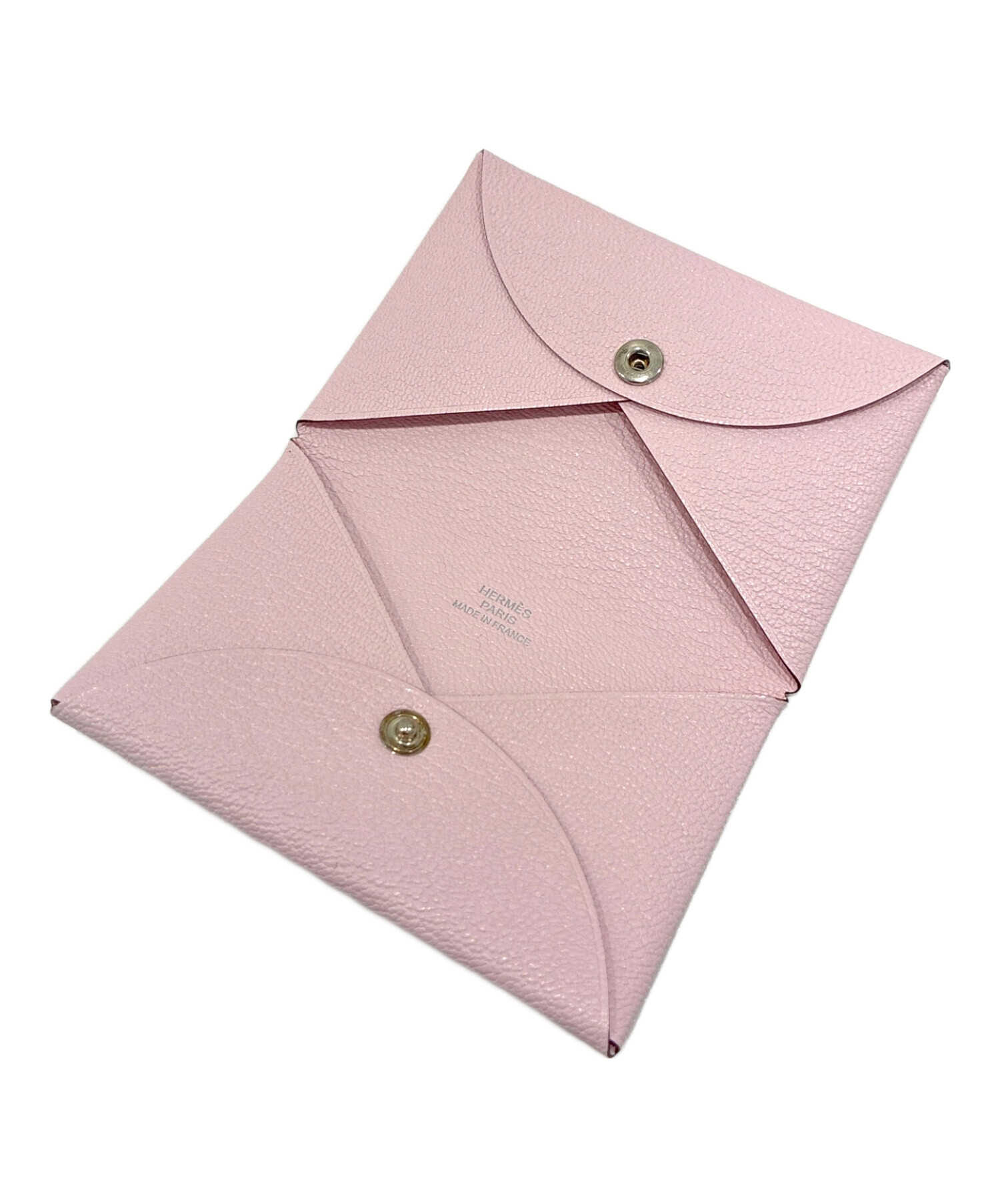 エルメス　ガルヴィ　名刺入れ　ピンク 中古・古着通販】HERMES (エルメス) カルヴィ/Calvi/カードケース/名刺