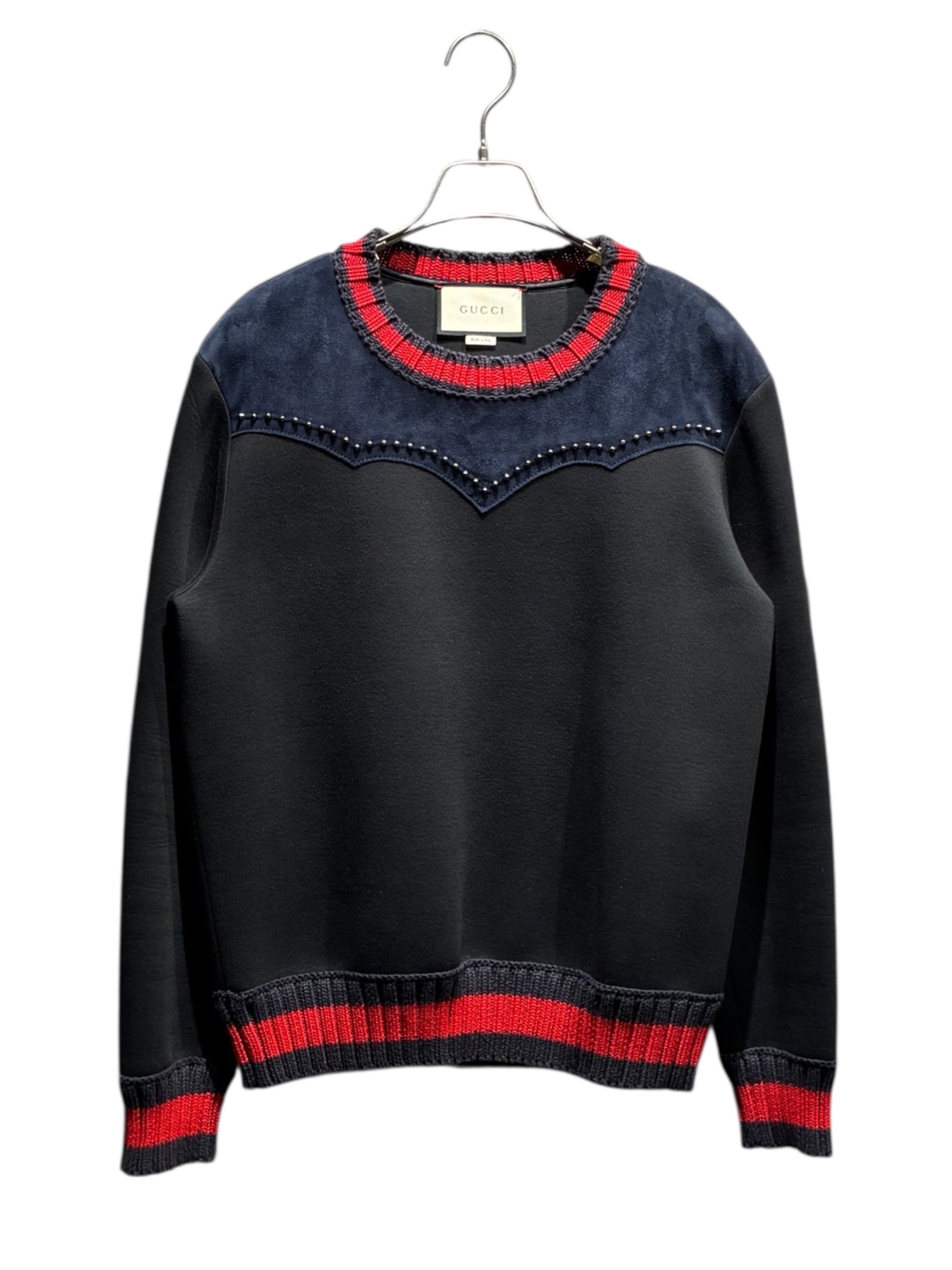 中古・古着通販】GUCCI (グッチ) ウェブストライプスウェット ブラック 