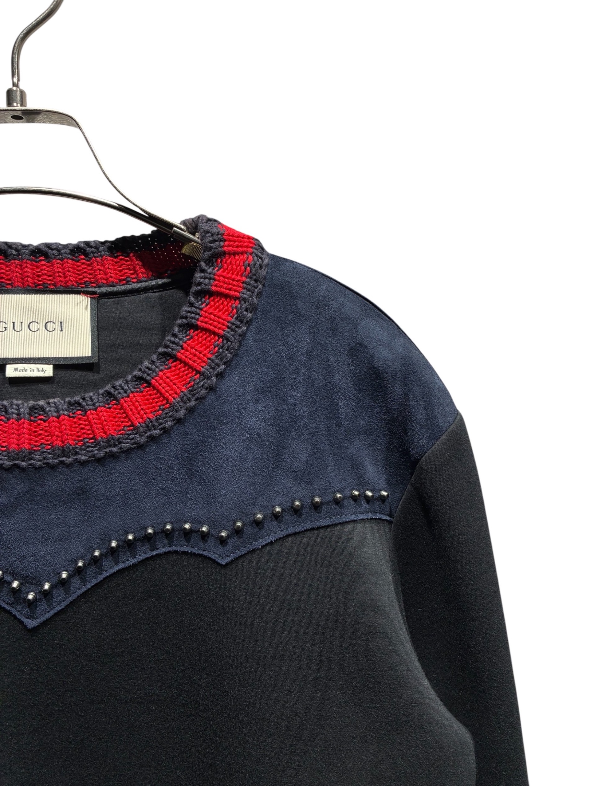 中古・古着通販】GUCCI (グッチ) ウェブストライプスウェット ブラック 