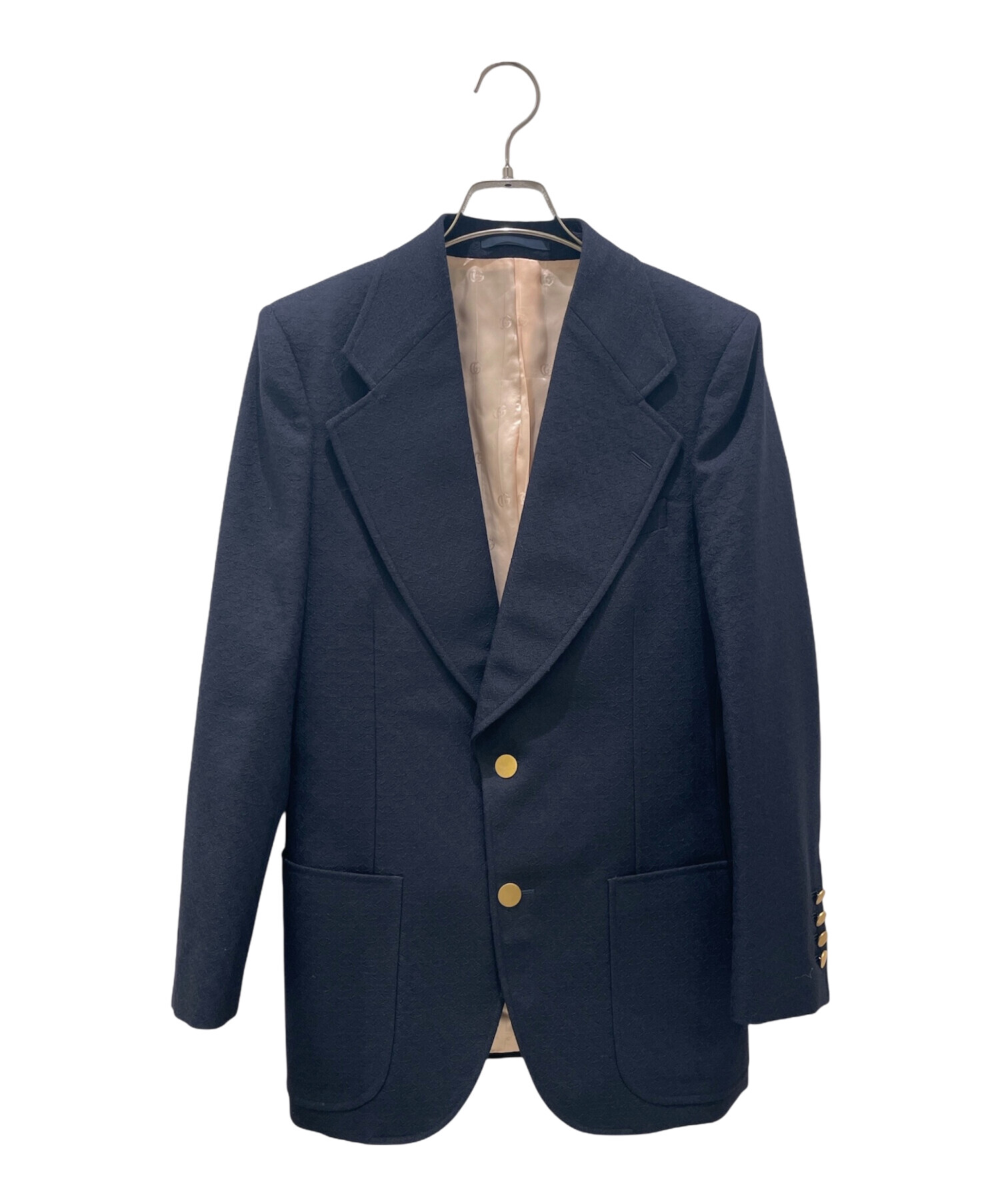 Gucci ネイビー テーラードジャケット 中古・古着通販】GUCCI (グッチ) 金釦テーラードジャケット ネイビー