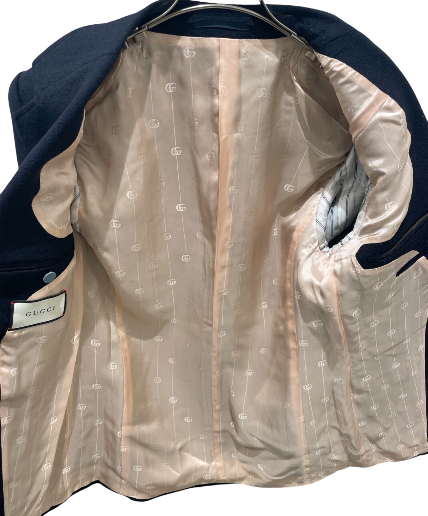 中古・古着通販】GUCCI (グッチ) 金釦テーラードジャケット ネイビー