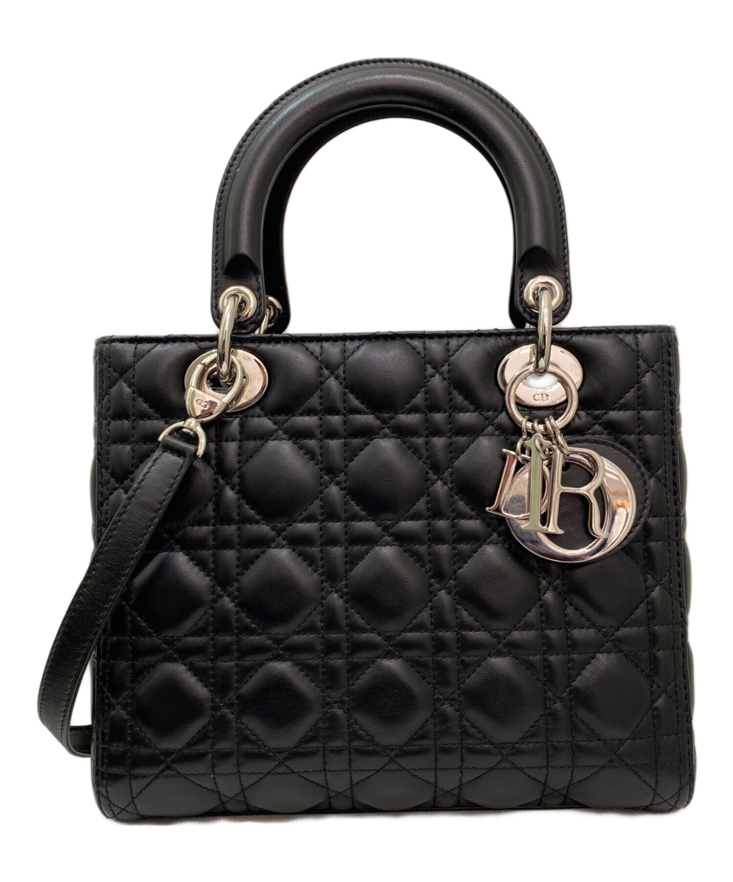 クリスチャンディオール　2way コーデュロイ　ピーコート　襟ファー　黒　M Christian Dior（クリスチャン・ディオール） コート シェアードミンク