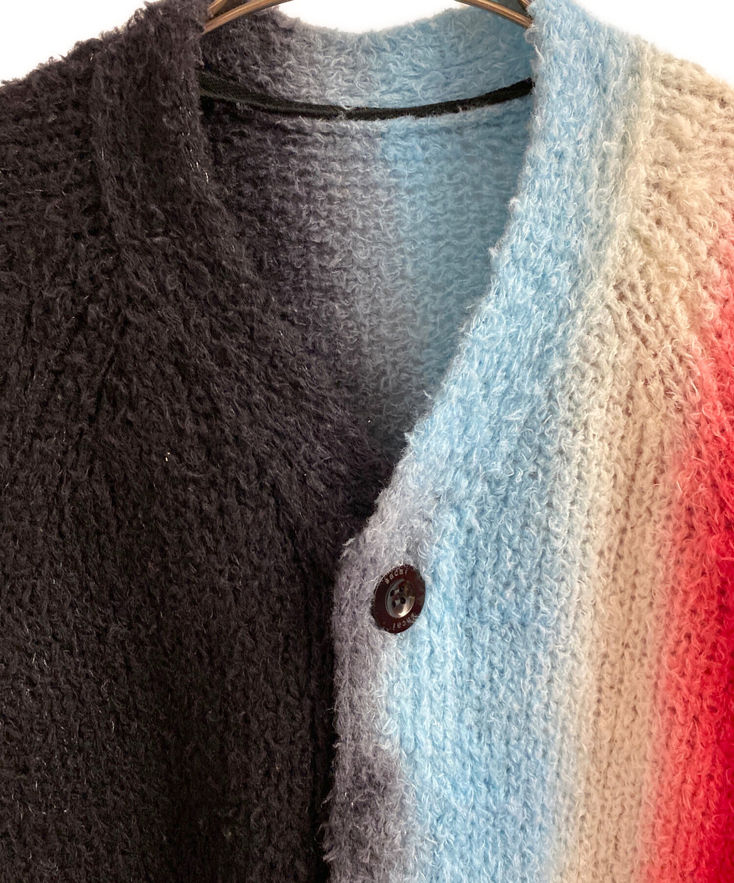 中古・古着通販】sacai (サカイ) タイダイニットカーディガン ブラック