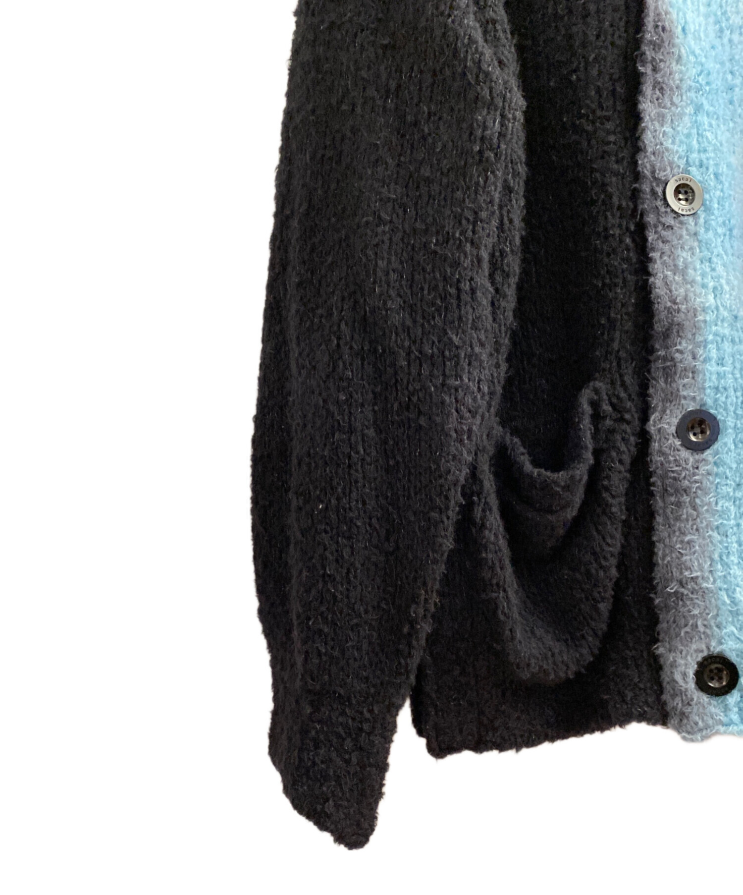 中古・古着通販】sacai (サカイ) タイダイニットカーディガン ブラック