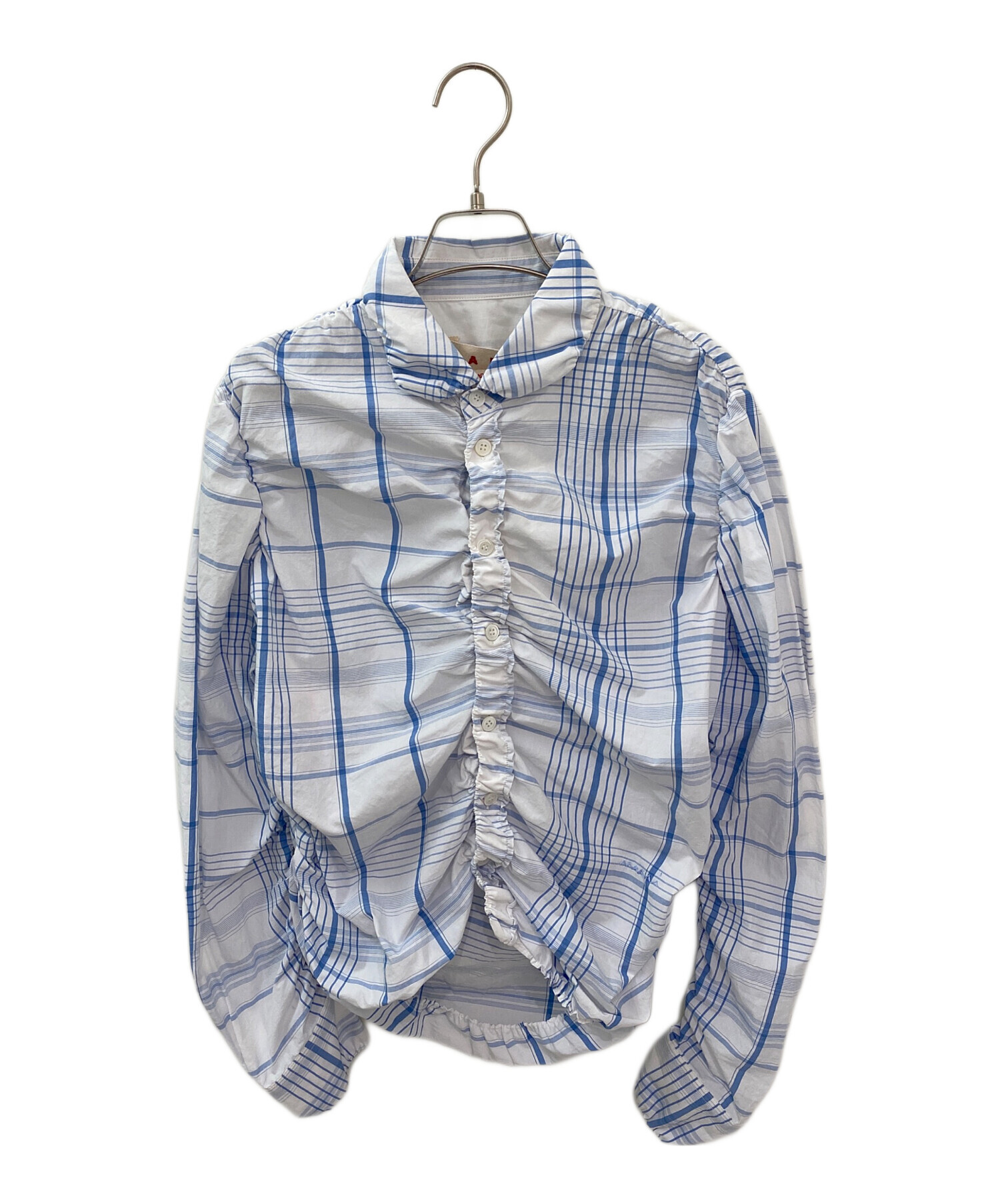 中古・古着通販】MARNI (マルニ) ギャザーブラウス ブルー サイズ:40 
