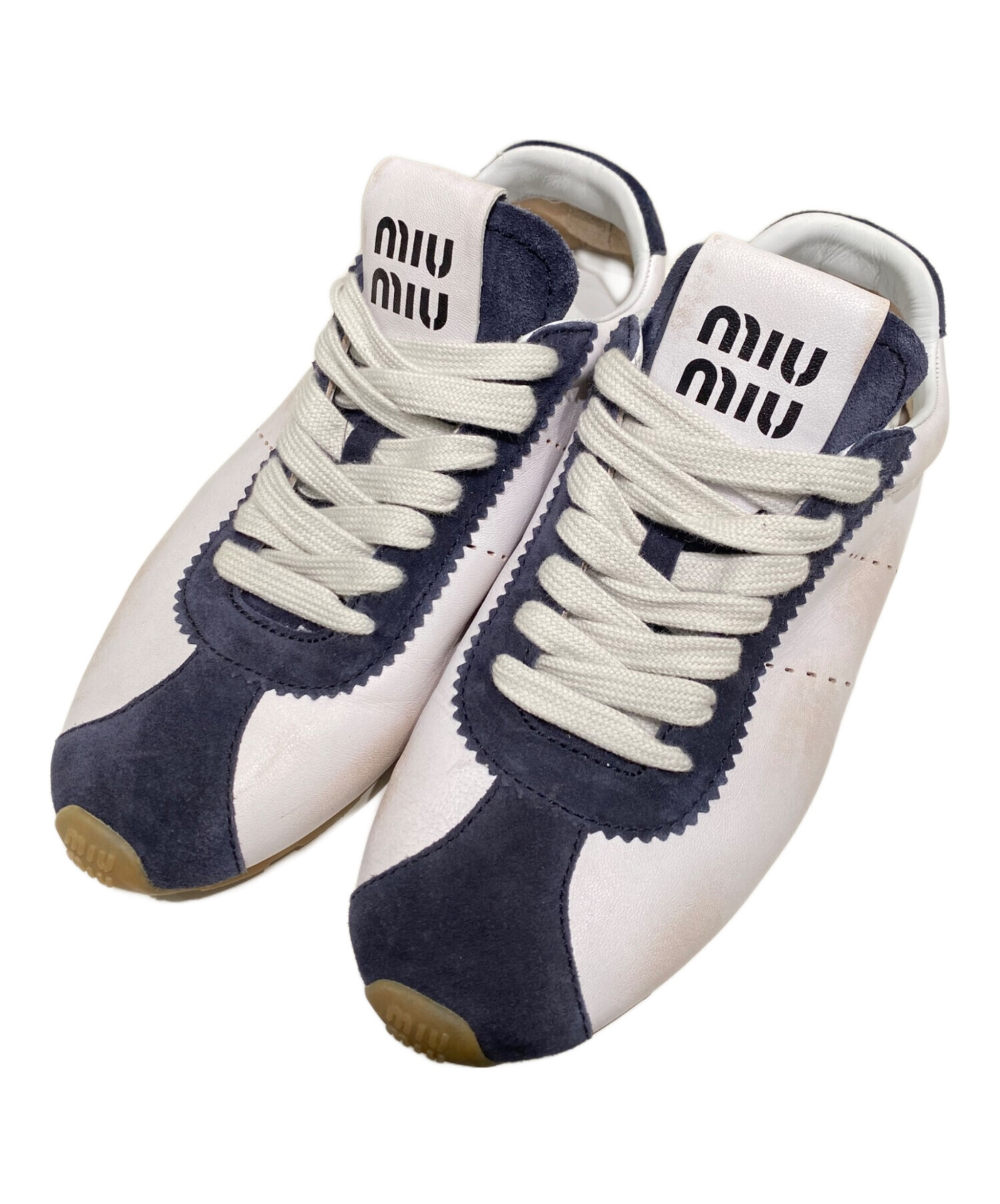 a*♡様 miumiuスニーカー37 中古・古着通販】MIU MIU (ミュウミュウ) プリュムスニーカー グレー