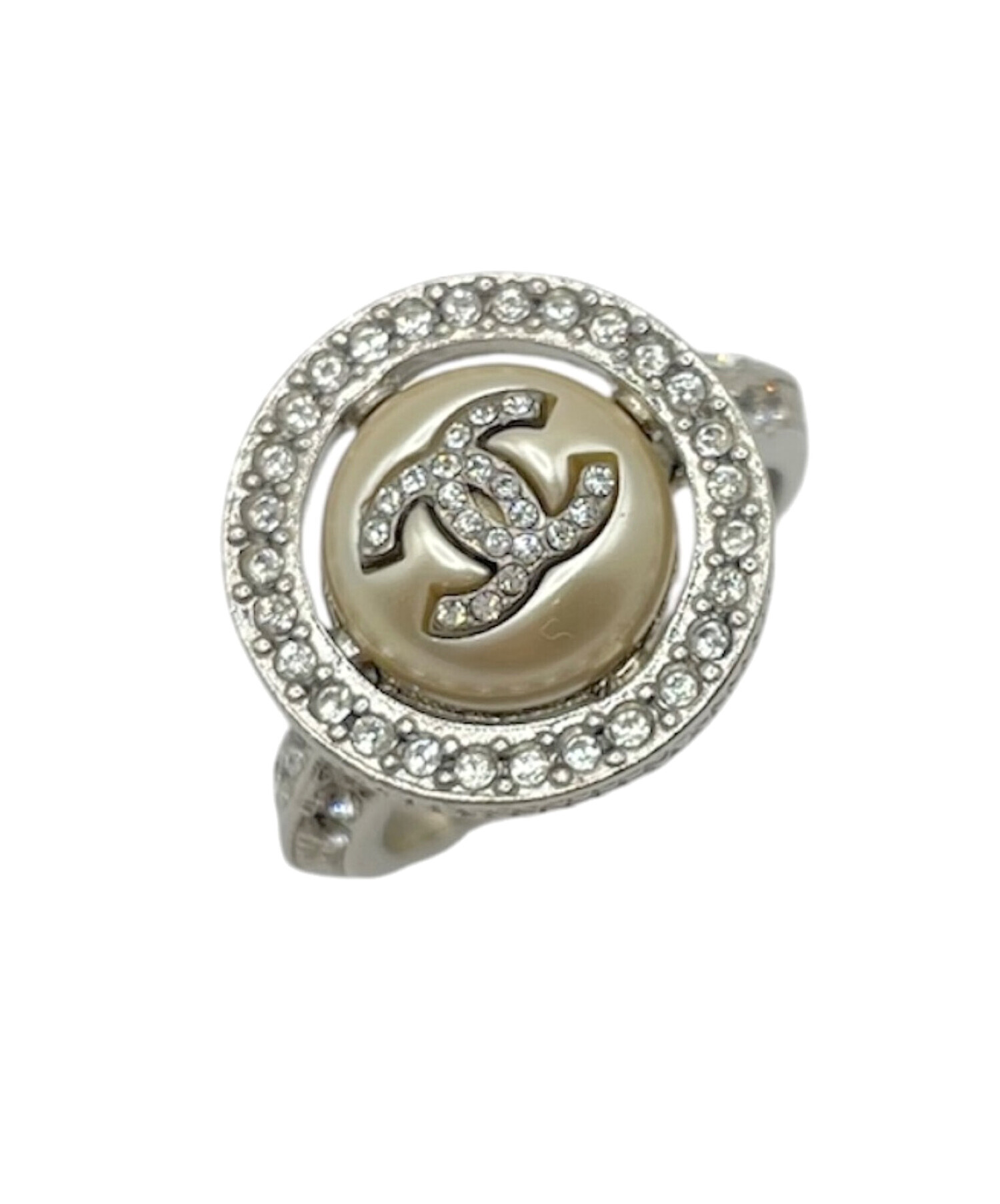 V*I様 CHANEL シルバー ココマークロゴリング　03 中古・古着通販】CHANEL (シャネル) ココマークパールリング シルバー