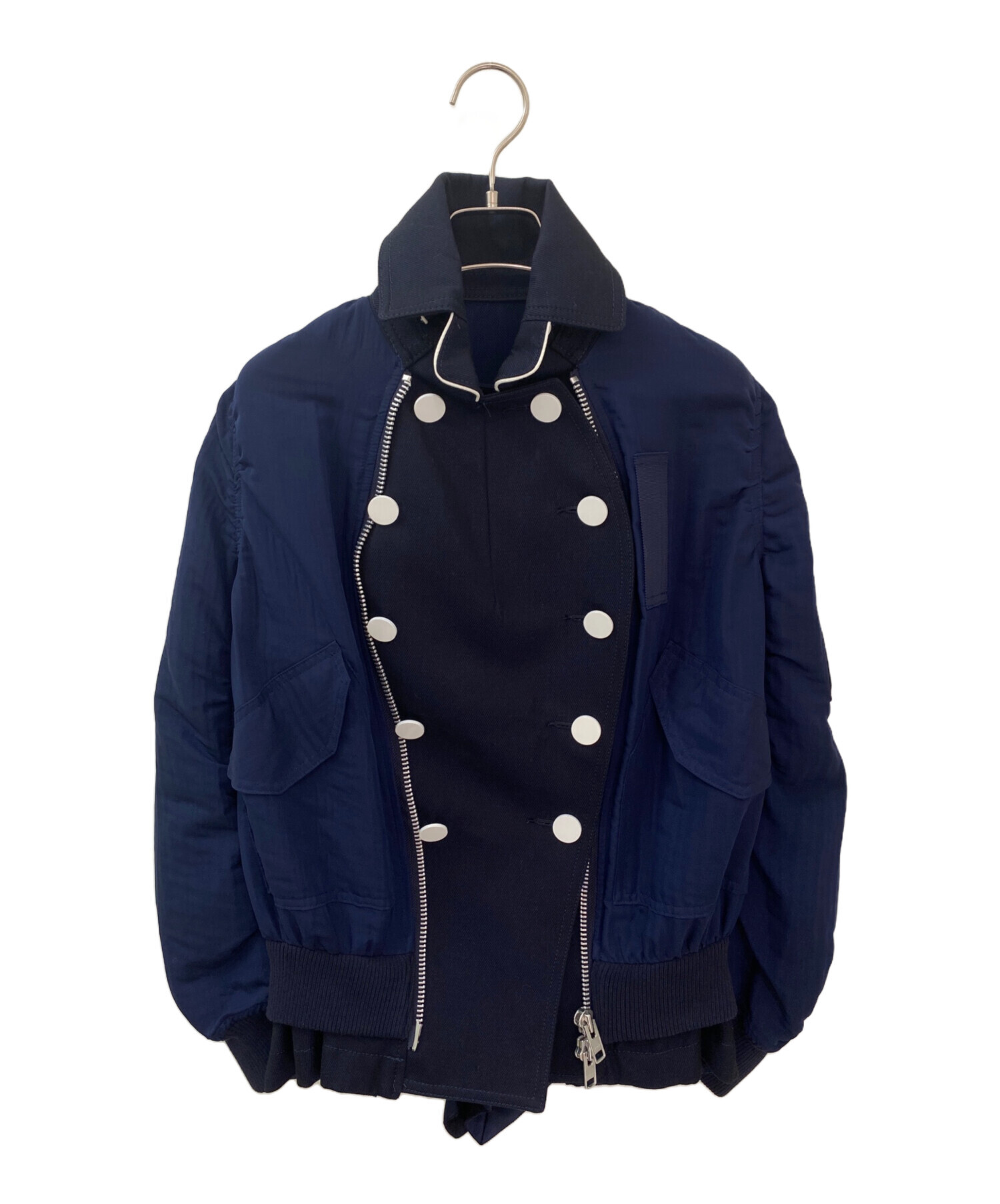中古・古着通販】sacai (サカイ) デザインジャケット ネイビー サイズ 