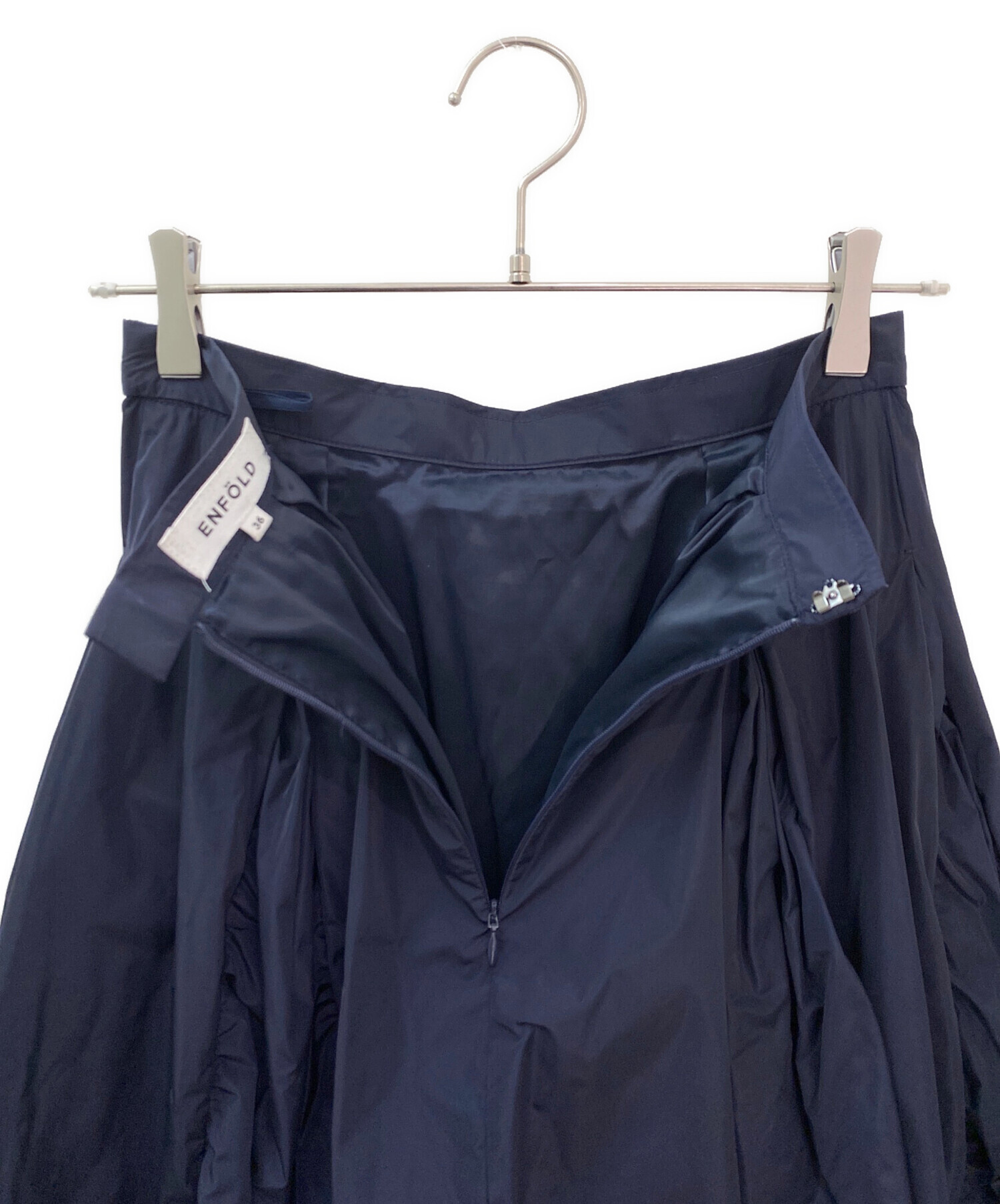 中古・古着通販】ENFOLD (エンフォルド) TUCK-BALLOON SKIRT ネイビー