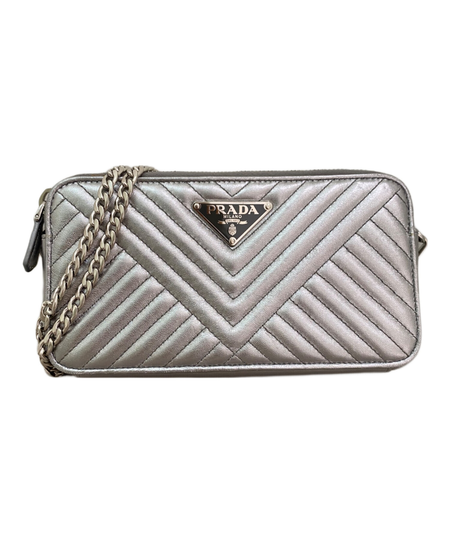 中古・古着通販】PRADA (プラダ) チェーンショルダーバッグ シルバー