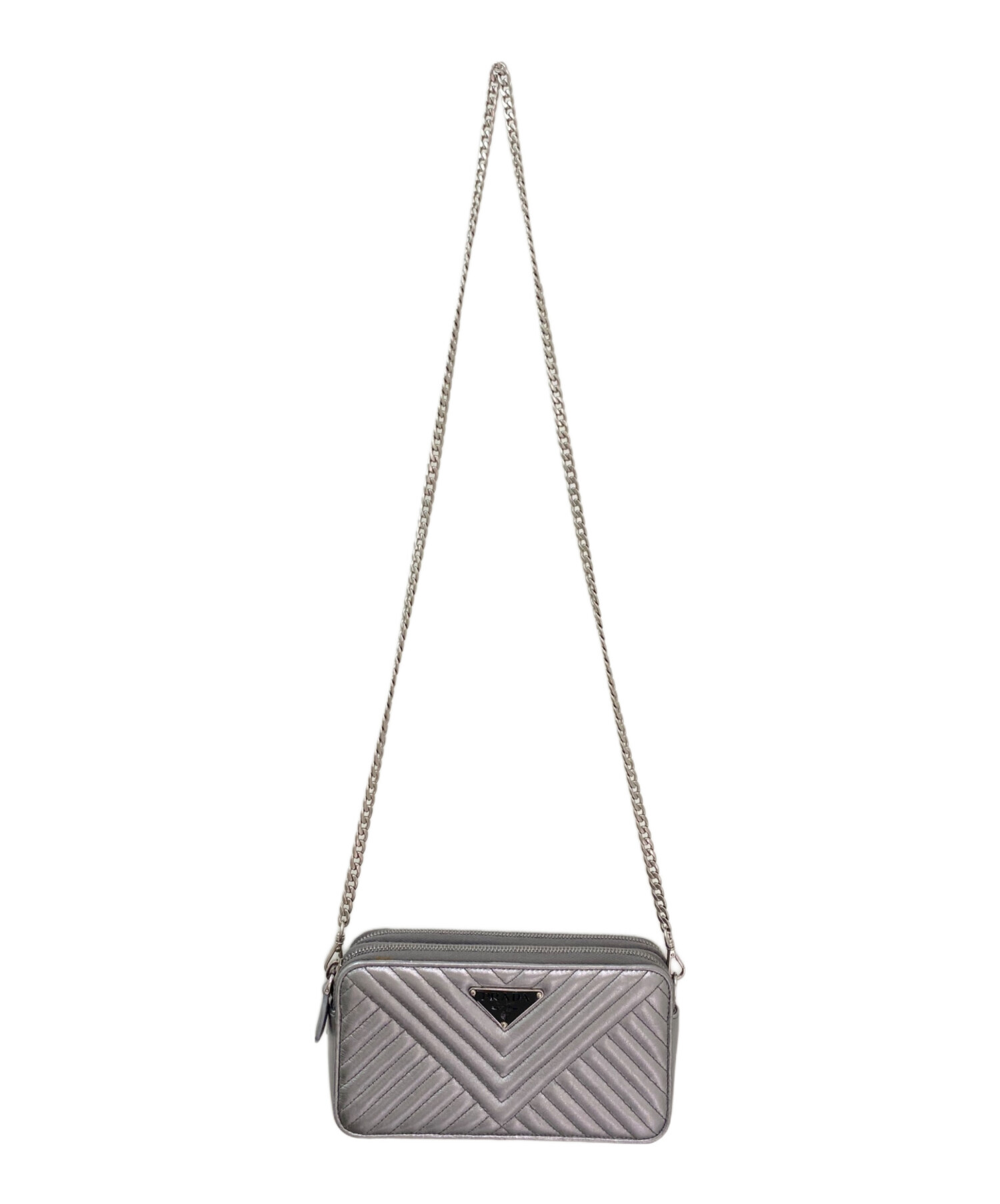 中古・古着通販】PRADA (プラダ) チェーンショルダーバッグ シルバー