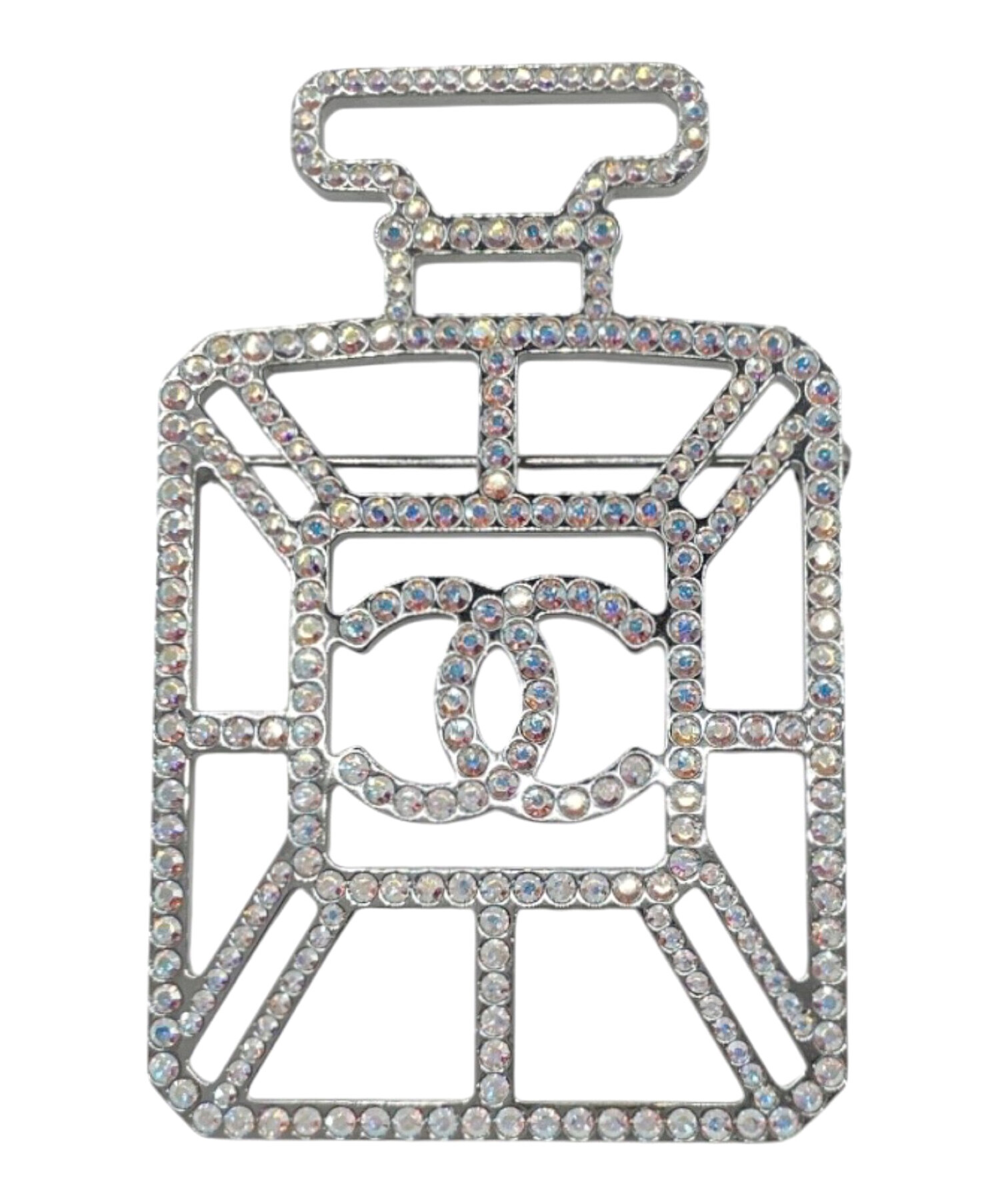 中古・古着通販】CHANEL (シャネル) 香水ラインストーンブローチ