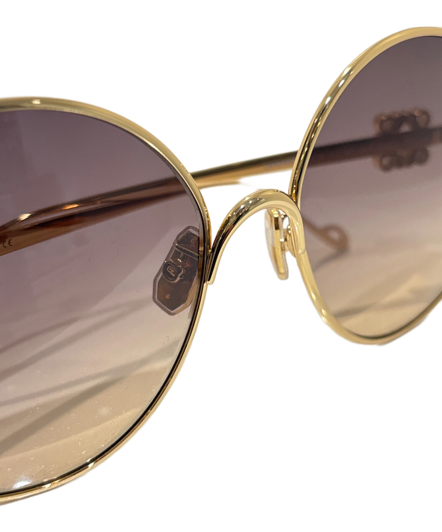 中古・古着通販】LOEWE (ロエベ) Refined Metalサングラス ゴールド