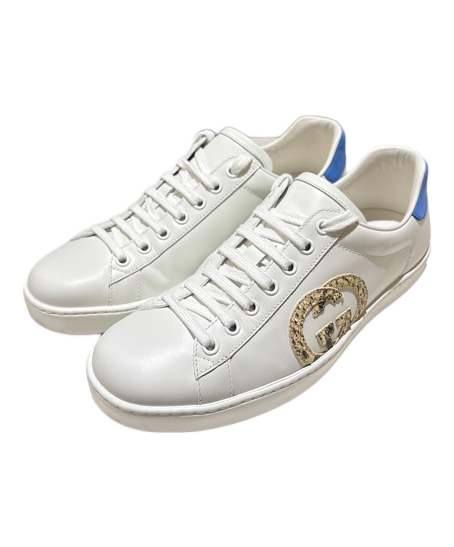 GUCCI ホワイトスニーカー サイズ30 19センチ 中古・古着通販】GUCCI (グッチ) インターロッキングGスニーカー