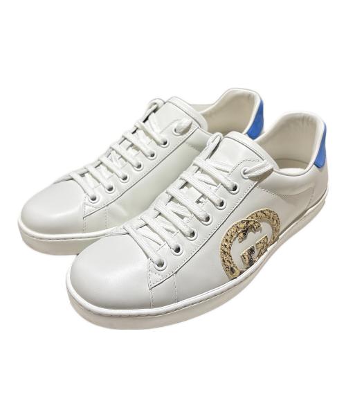 GUCCI ホワイトスニーカー サイズ30 19センチ 中古・古着通販】GUCCI (グッチ) インターロッキングGスニーカー
