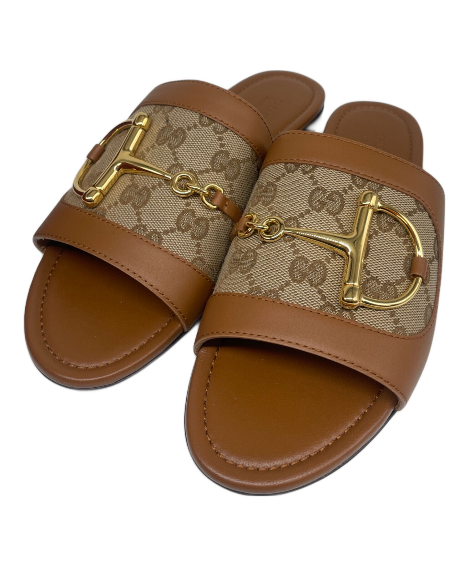中古・古着通販】GUCCI (グッチ) ビットサンダル ブラウン サイズ:38