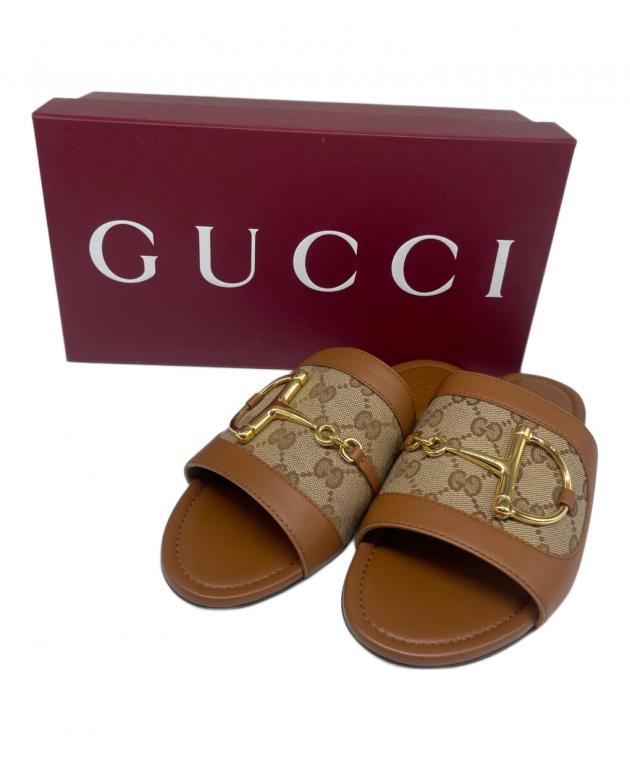 中古・古着通販】GUCCI (グッチ) ビットサンダル ブラウン サイズ:38
