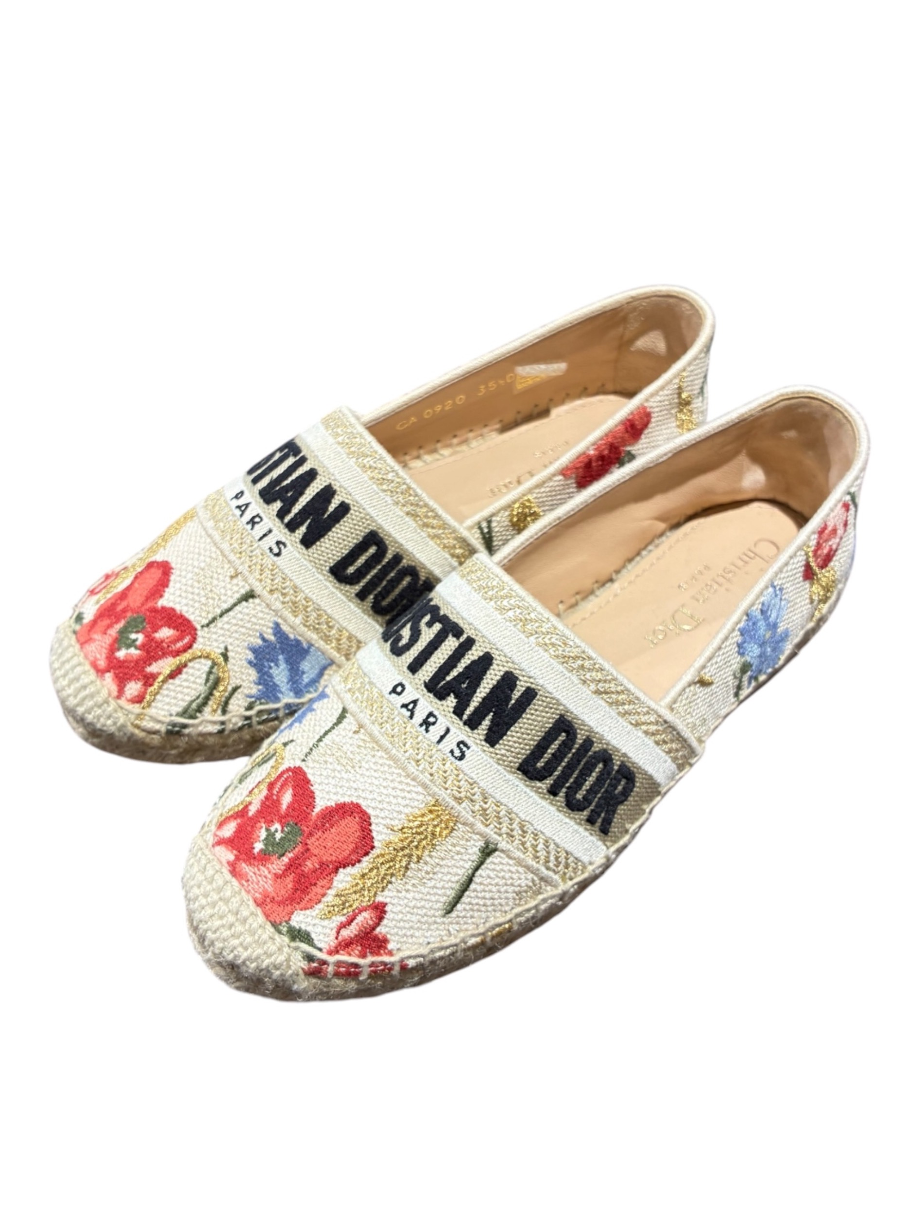 【良品】クリスチャンディオール・サンダル・エスパドリーユ・ロゴ・ベージュ 中古・古着通販】Christian Dior (クリスチャン ディオール