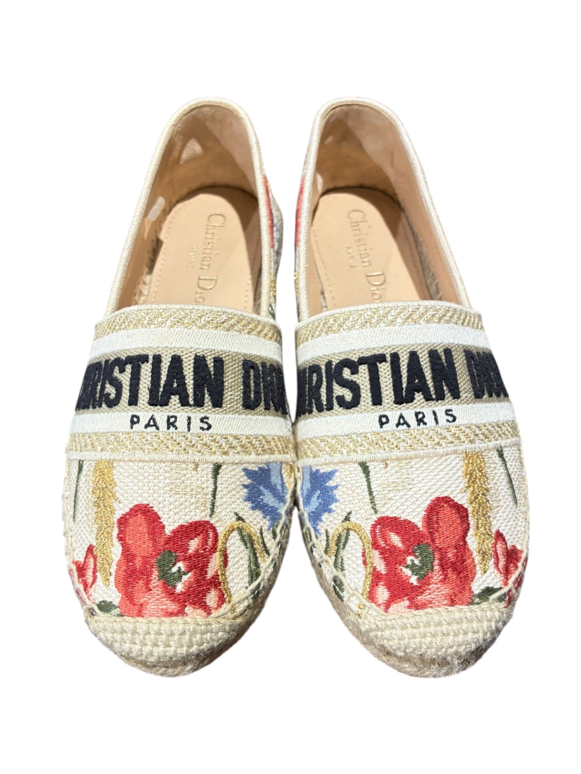 【良品】クリスチャンディオール・サンダル・エスパドリーユ・ロゴ・ベージュ 中古・古着通販】Christian Dior (クリスチャン ディオール