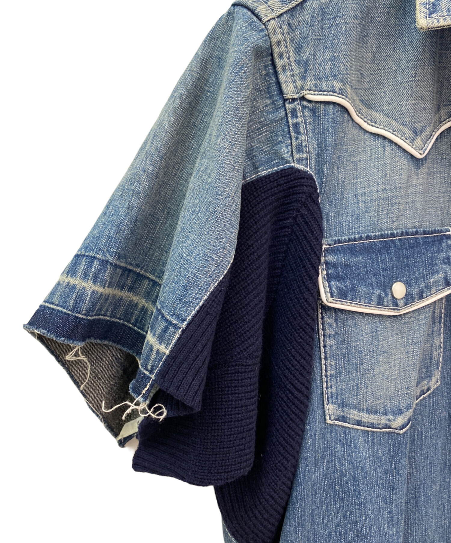 中古・古着通販】sacai (サカイ) デニム×ニット ドッキングワンピース