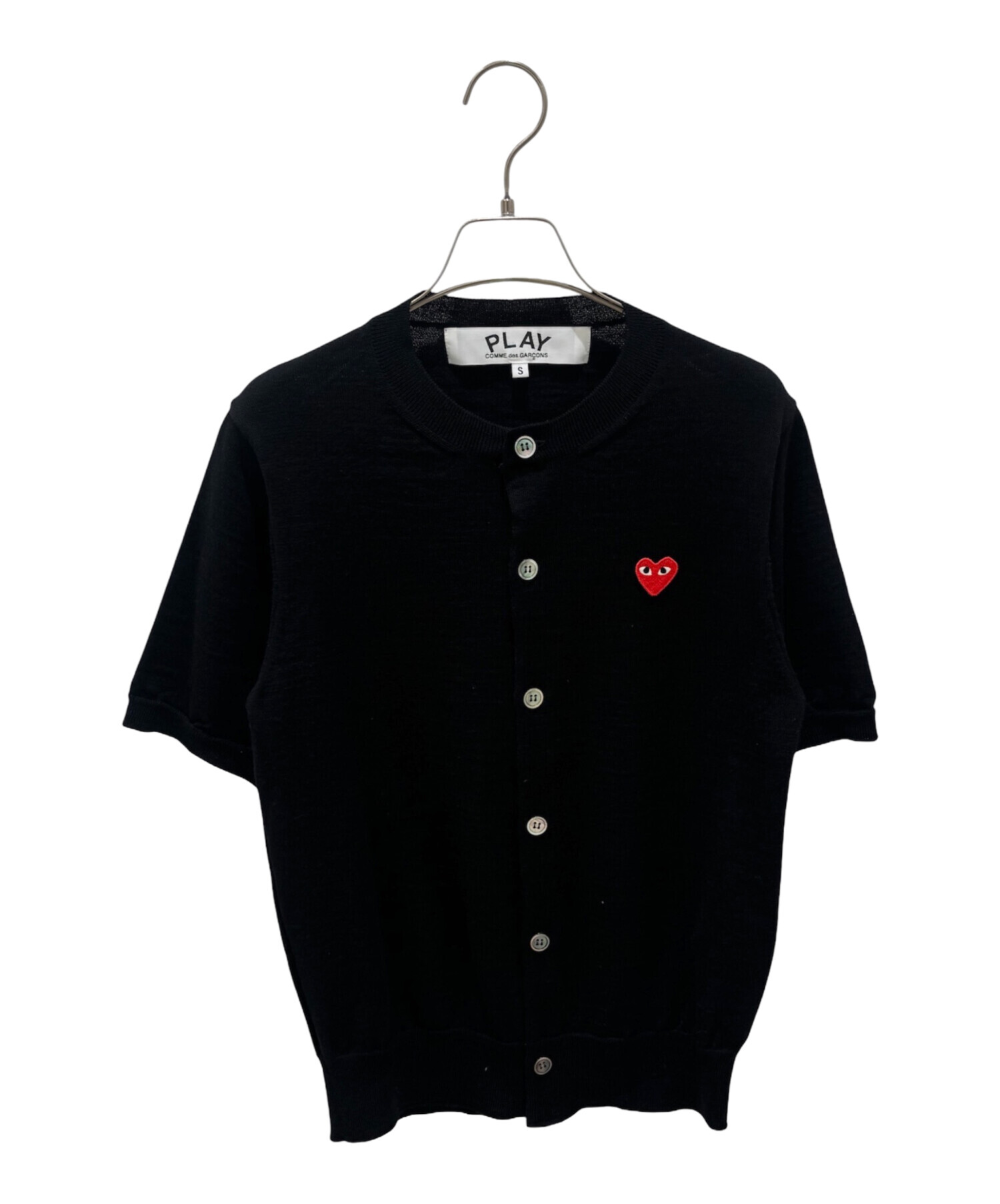 PLAY COMME des GARCONS カーディガン S 黒 【古着】【中古】【送料無料】 中古・古着通販】PLAY COMME des GARCONS (プレイコムデギャルソン