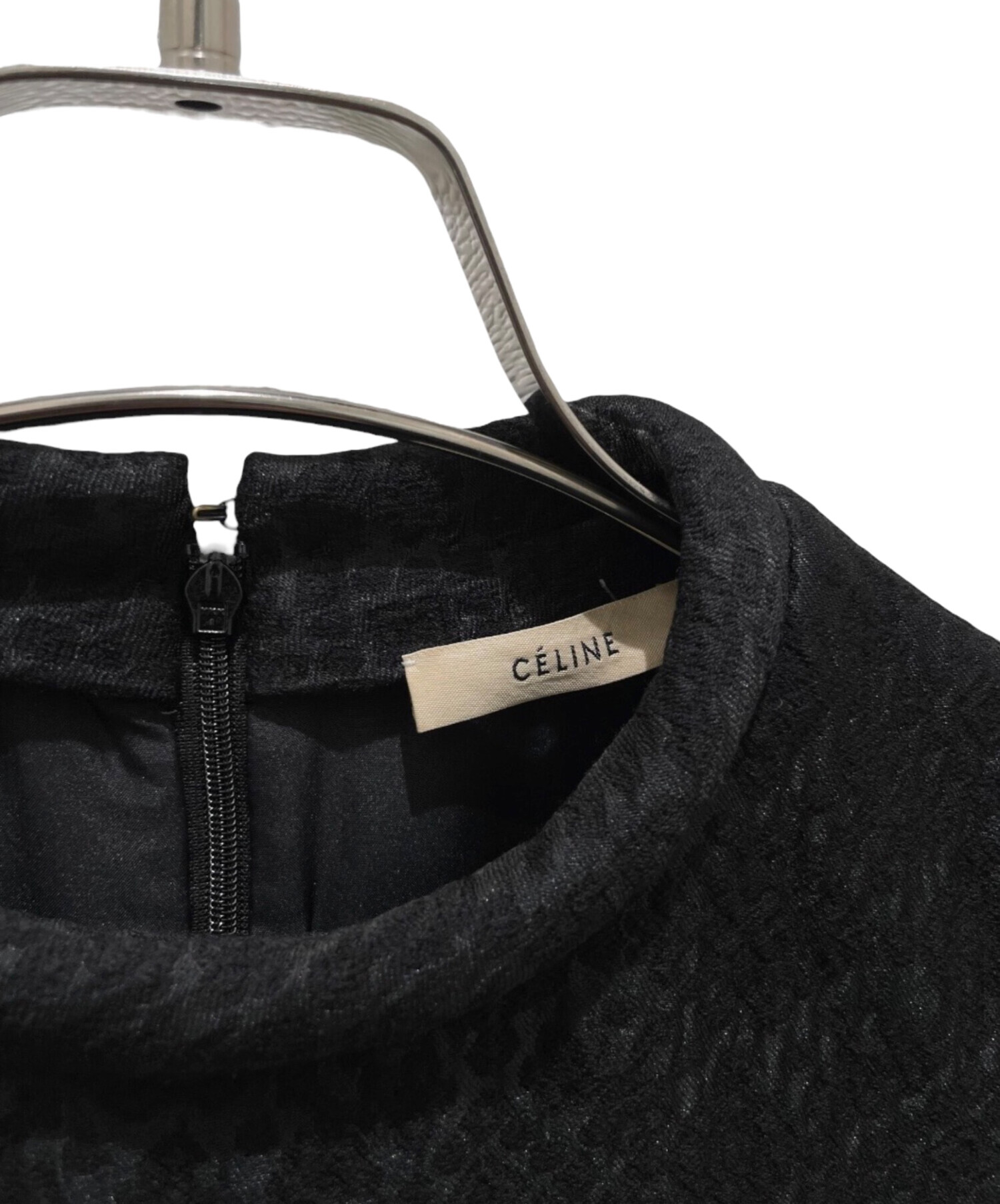 中古・古着通販】CELINE (セリーヌ) ジャガードノースリーブワンピース