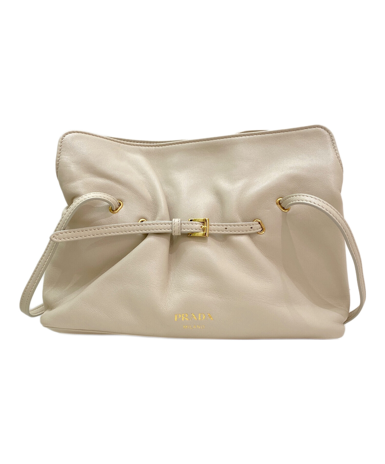 プラダ PRADA スペクトラムスモール 1BD233 ショルダーバッグ ナッパレザー ピンクベージュ レディース【中古】【ABランク】 PRADA - プラダ PRADA スペクトラムスモール 1BD233 ショルダーバッグ