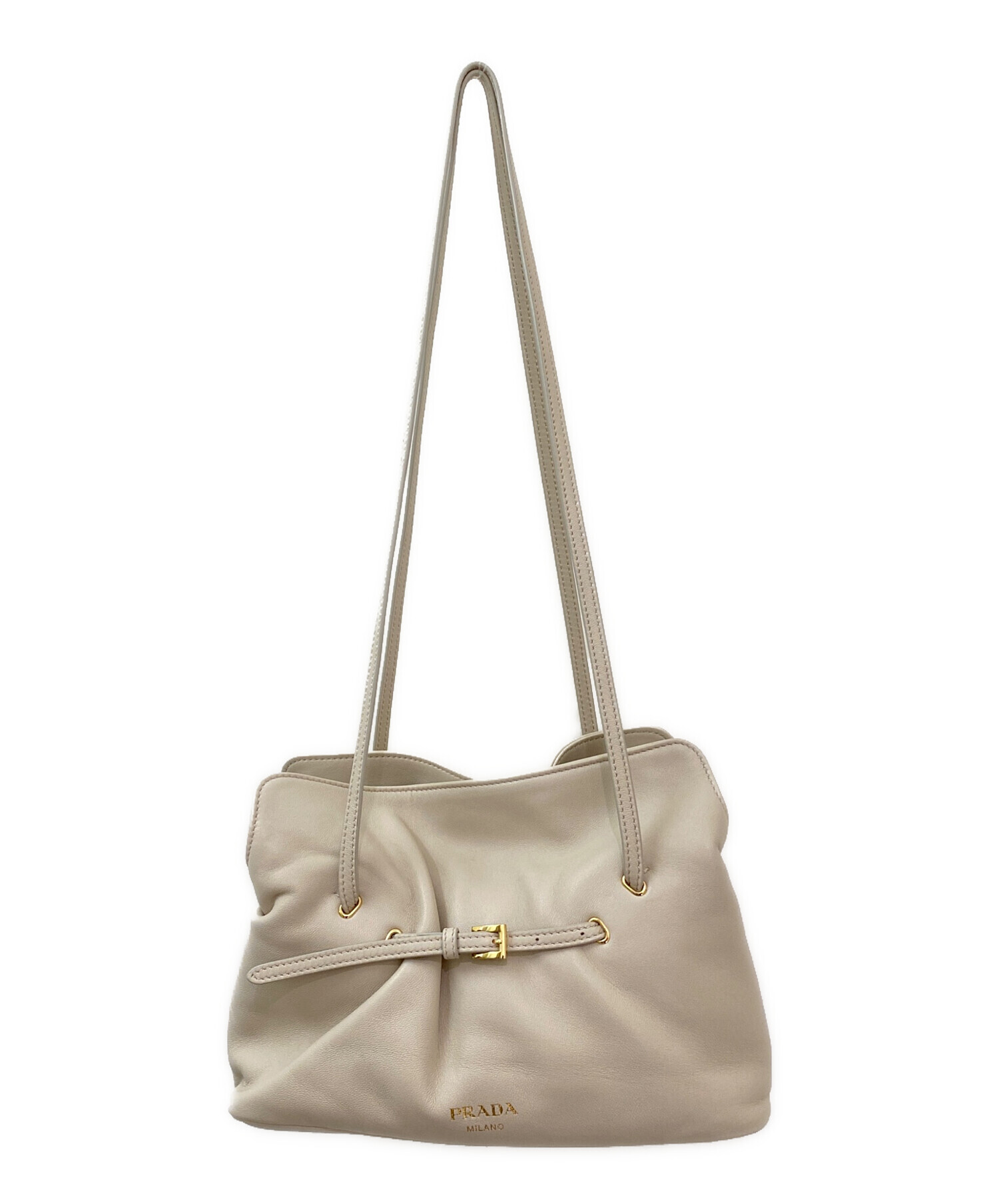 PRADA プラダ ベージュ レザー バッグ 中古・古着通販】PRADA (プラダ) ダダ スモール ナッパレザー バッグ