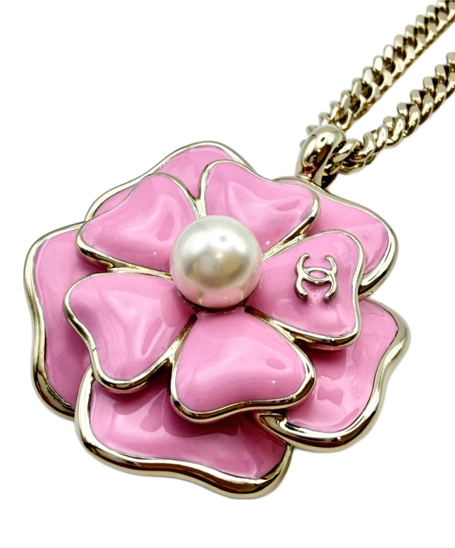 中古・古着通販】CHANEL (シャネル) Camellia Flower Pearl Necklace