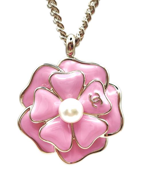 シャネル CHANEL ネックレス ピンク 中古・古着通販】CHANEL (シャネル) Camellia Flower Pearl Necklace