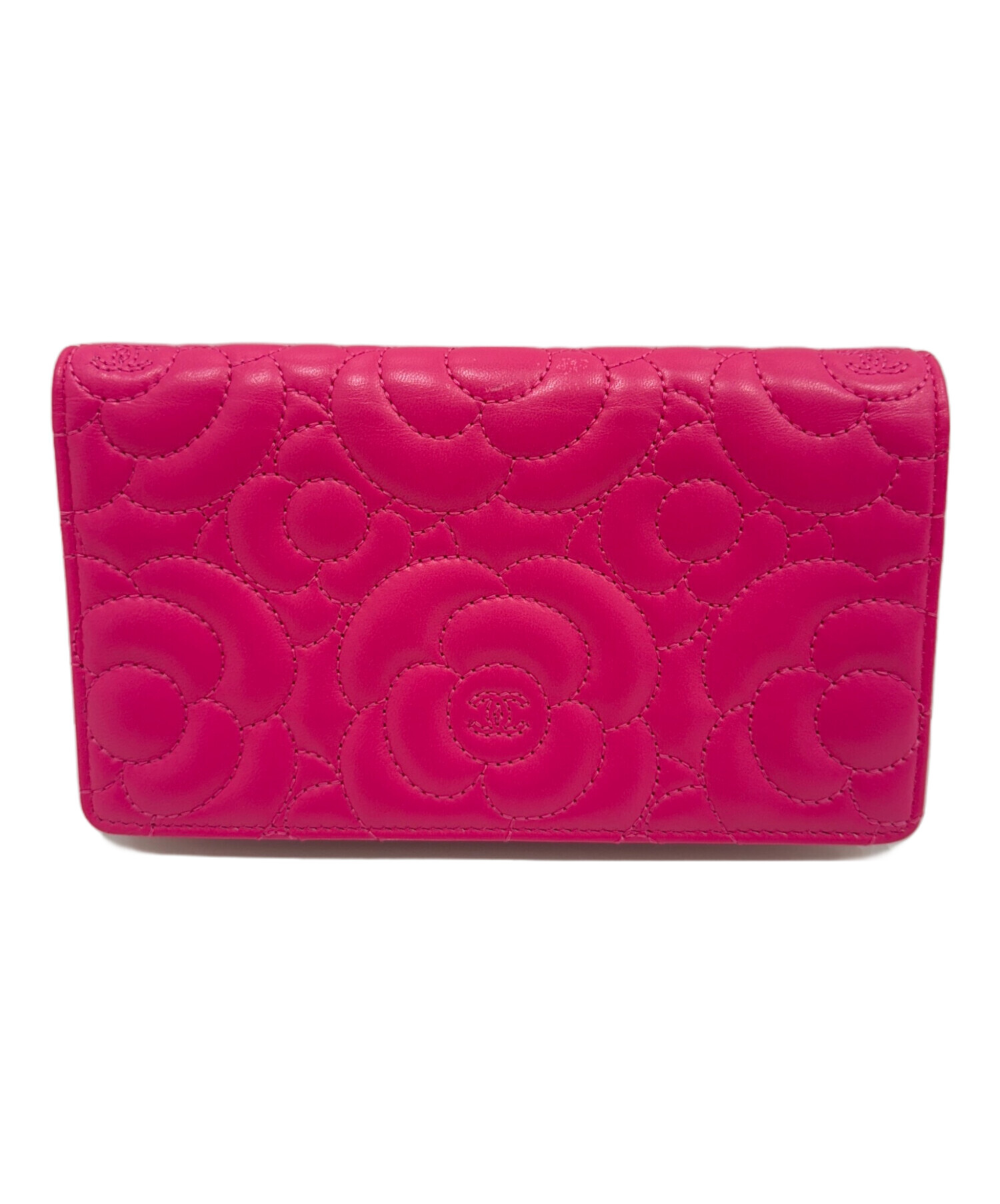 中古・古着通販】CHANEL (シャネル) カメリア長財布 ショッキング
