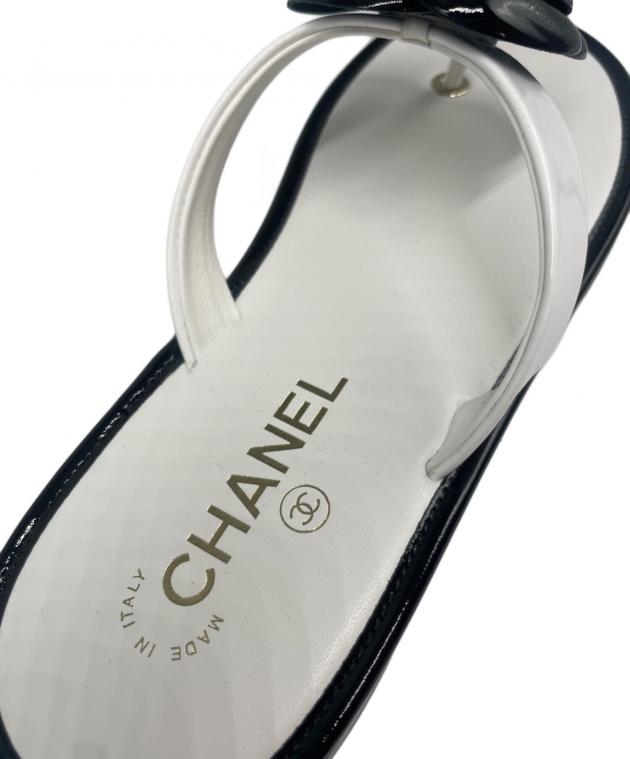 中古・古着通販】CHANEL (シャネル) カメリアトングサンダル ホワイト