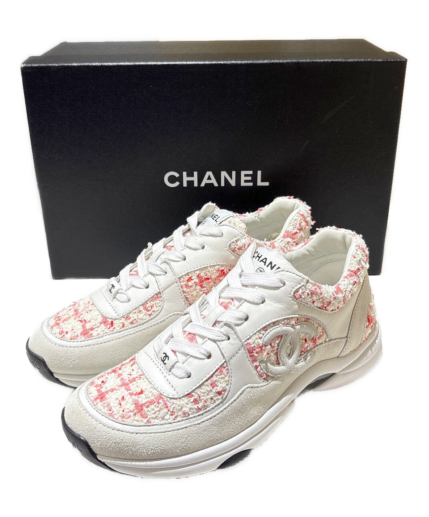 中古・古着通販】CHANEL (シャネル) ココマークツイードスニーカー