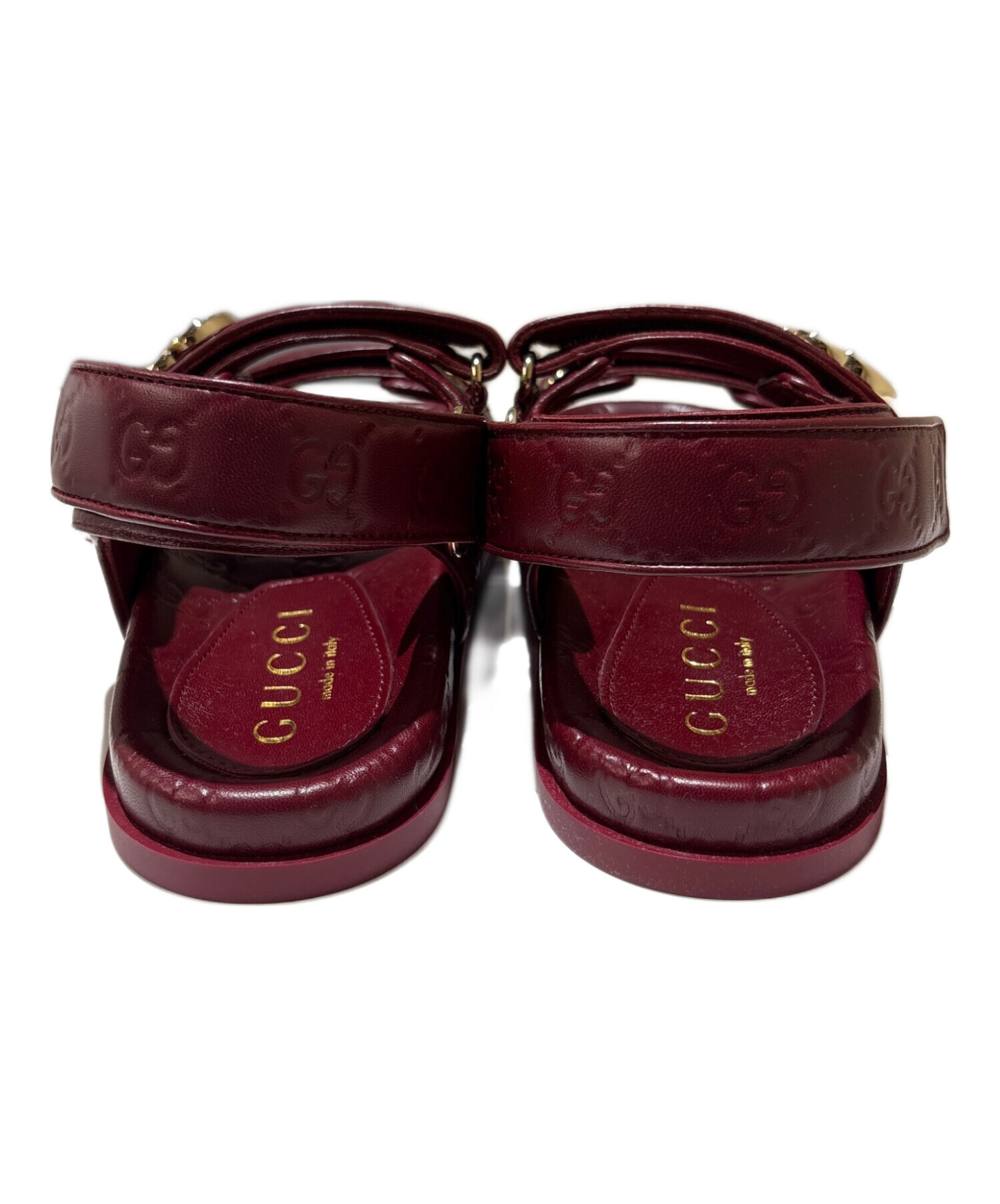 中古・古着通販】GUCCI (グッチ) GGレザーサンダル ボルドー サイズ:38
