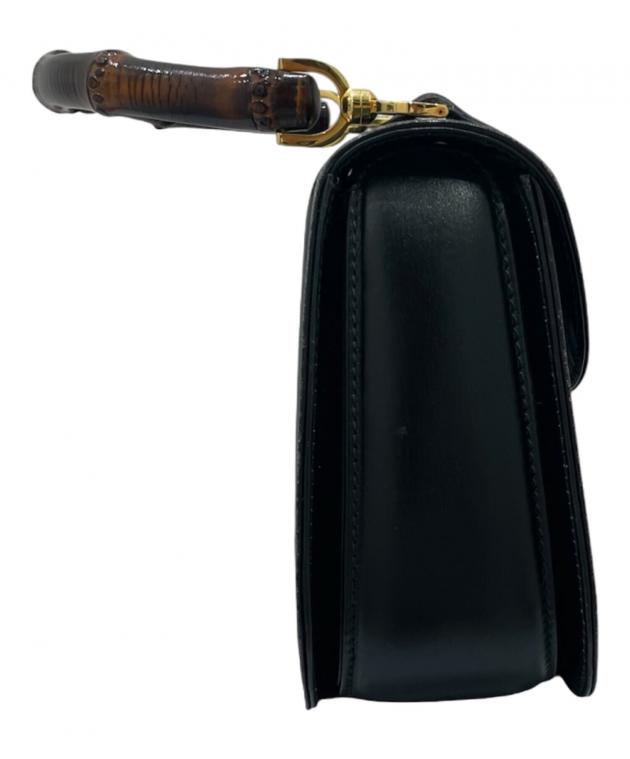 中古・古着通販】GUCCI (グッチ) バンブーターンロックバッグ ブラック