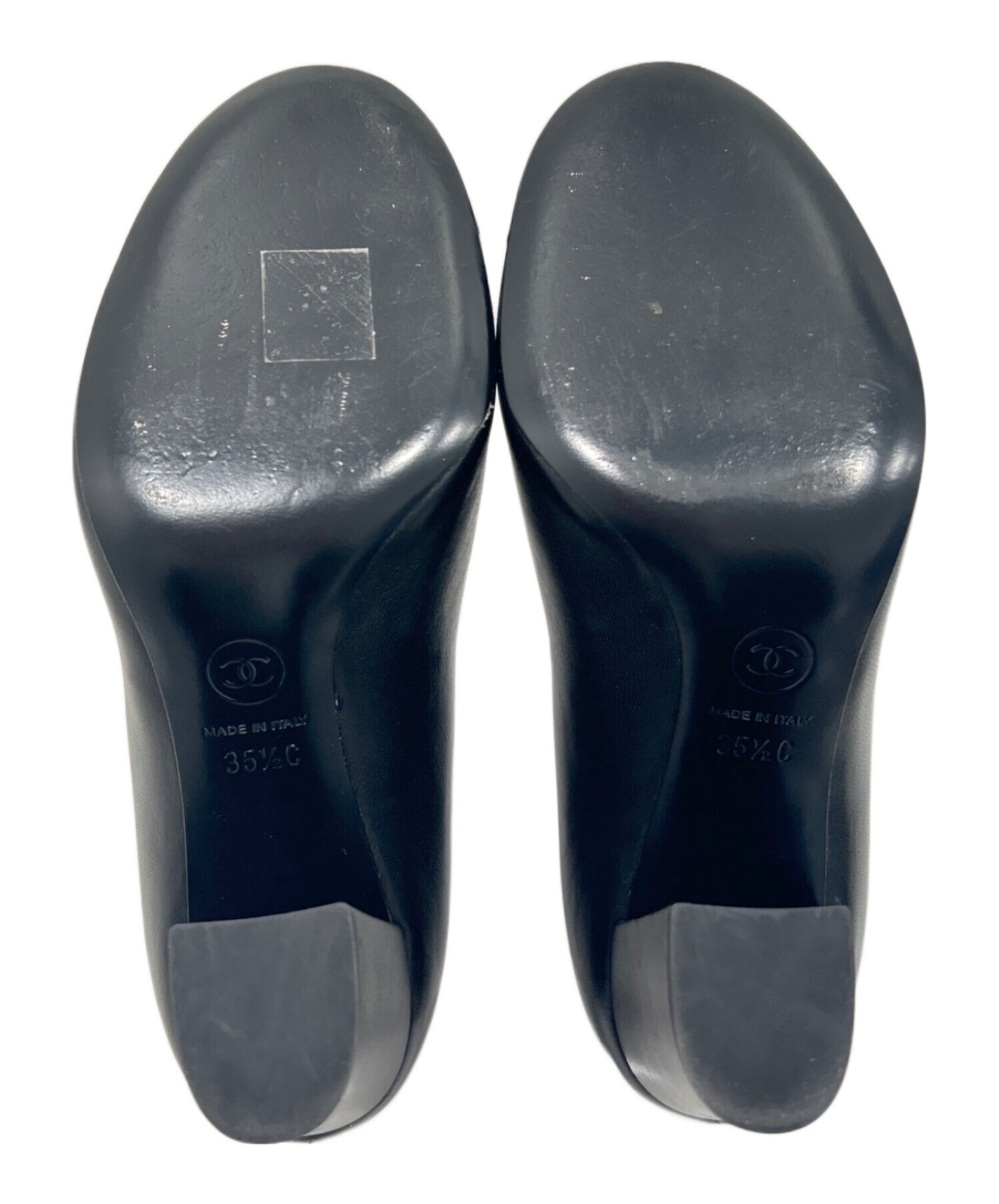 中古・古着通販】CHANEL (シャネル) カメリアチャンキーヒールパンプス