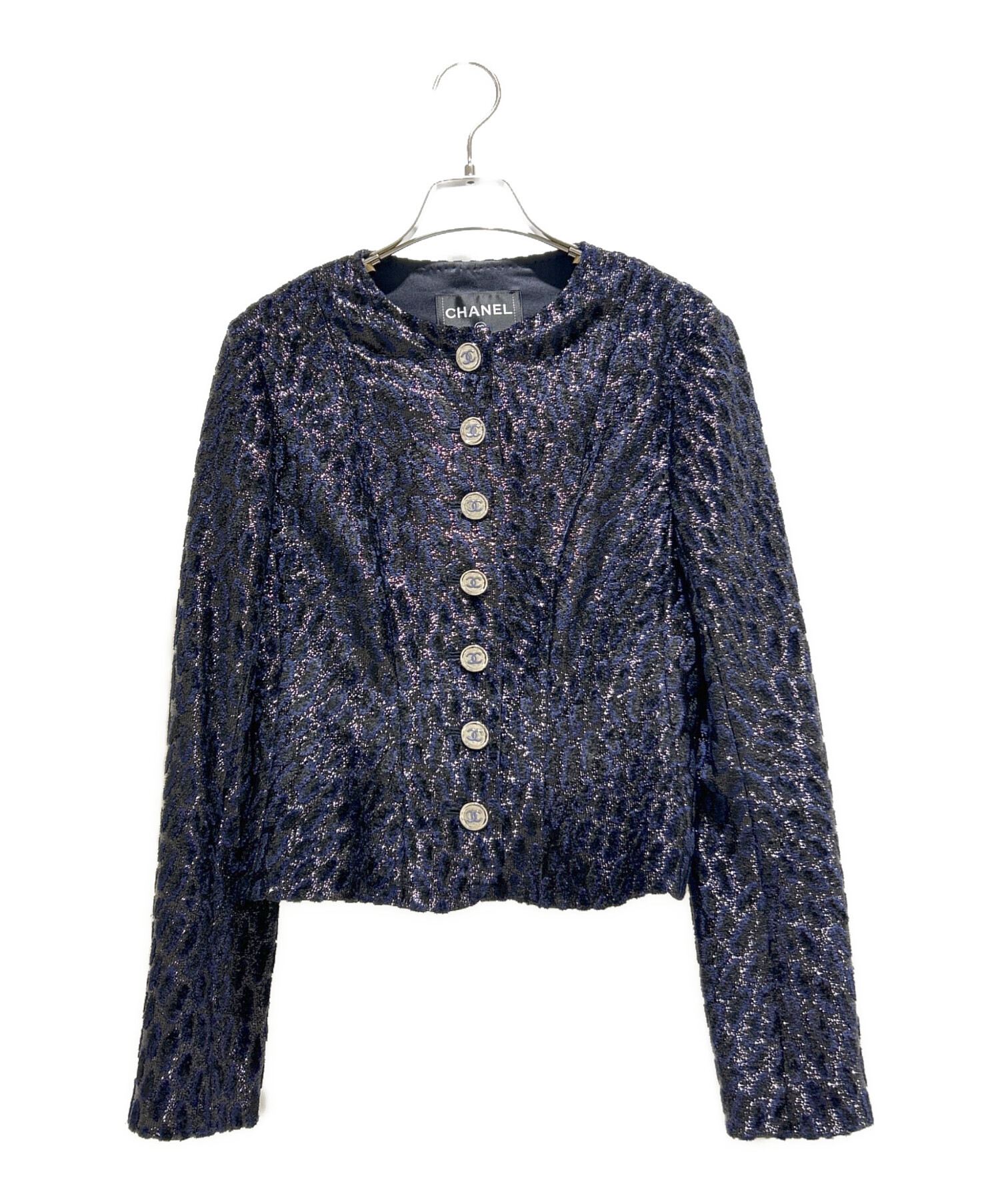 中古・古着通販】CHANEL (シャネル) Collarless Lame Jacket/ノー