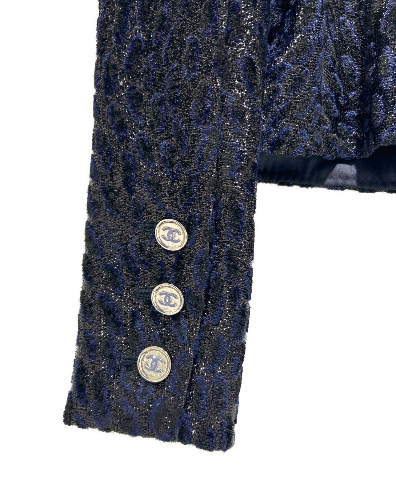 中古・古着通販】CHANEL (シャネル) Collarless Lame Jacket/ノー
