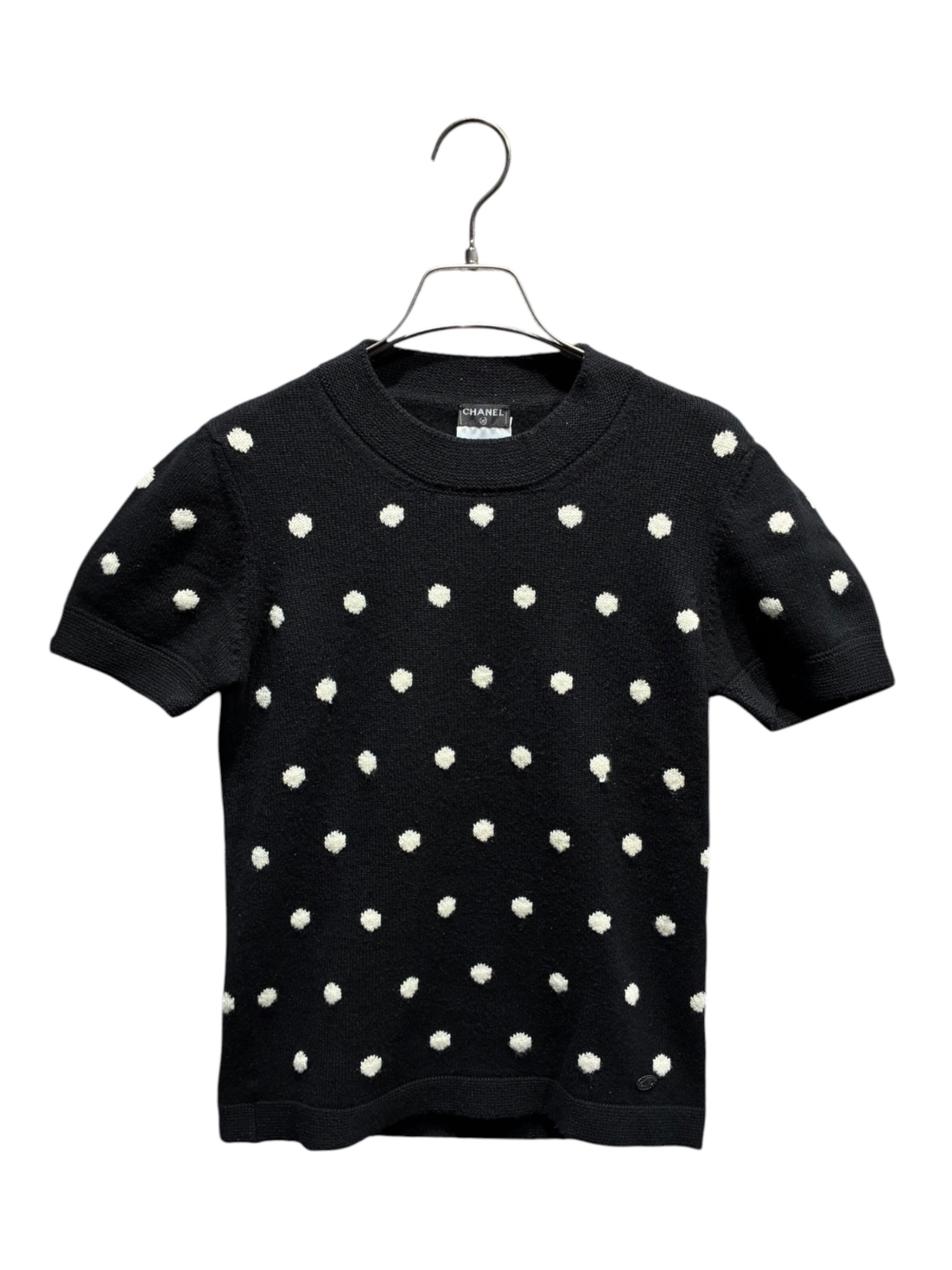 CHANEL ブラックニットTシャツ 半袖 中古・古着通販】CHANEL (シャネル) 半袖ニット/P34307K00936 ブラック